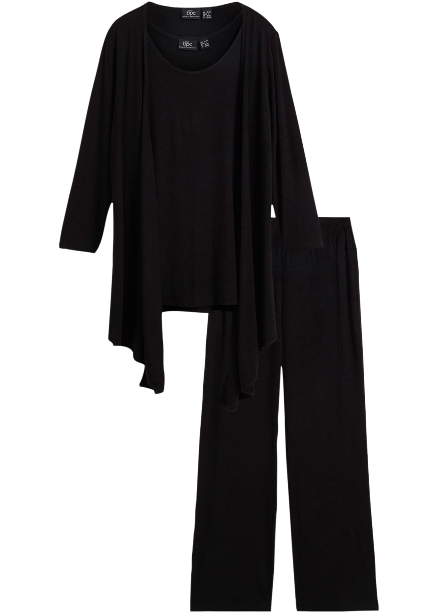 bonprix Shirttop »Loungewear Hausanzug« Set, 3,  Jacke mit 3/4 Arm & Tanktop und Hose