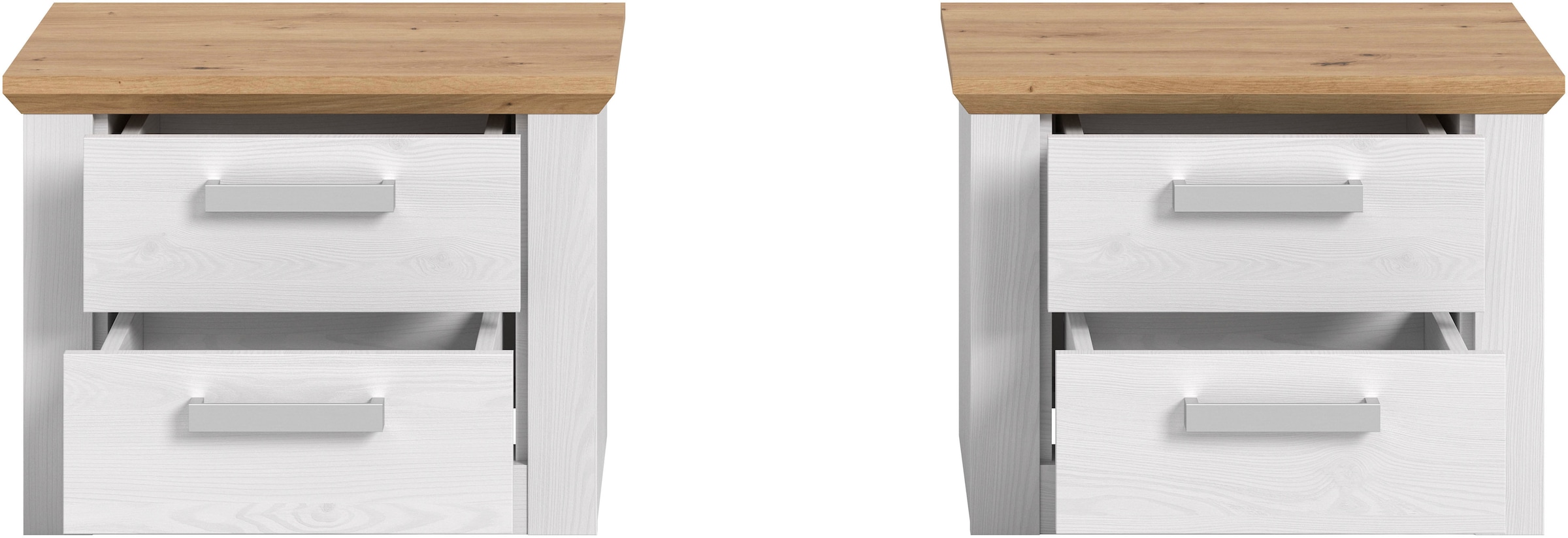 Home affaire Nachtschrank »COSENZA,TOPSELLER!, 2er Set, Breite je 54cm, in Landhausoptik« 2er Set, inklusive je 2 Schubkästen mit Vollauszug,  Nachtkommode, Nachtische, Kommode, Nako, Beistelltisch