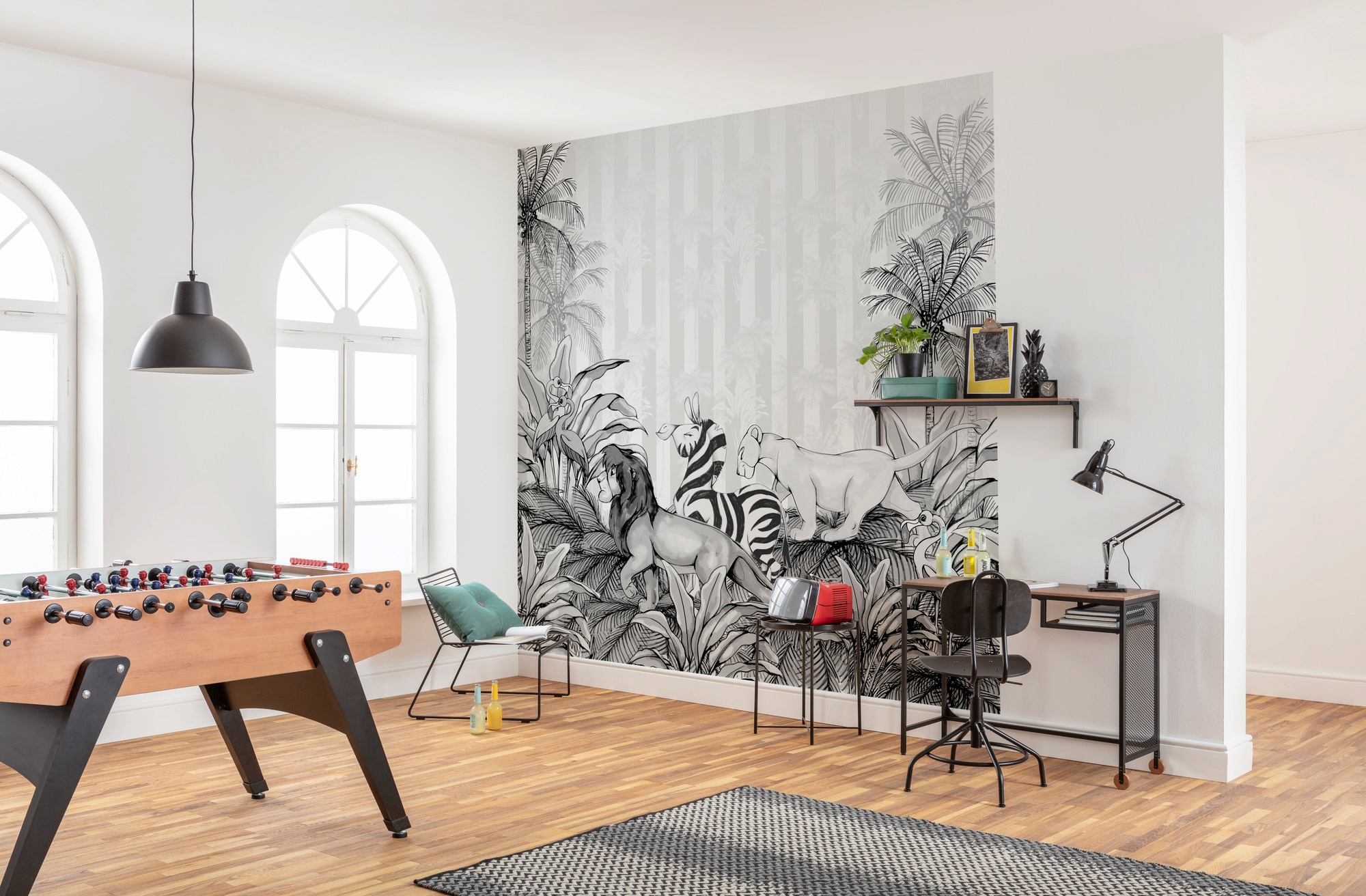 Komar Vliestapete »Digitaldruck Vlies -  Lion King Monochrome - Grösse 300 x 280 cm« bedruckt glatt Kinderzimmer