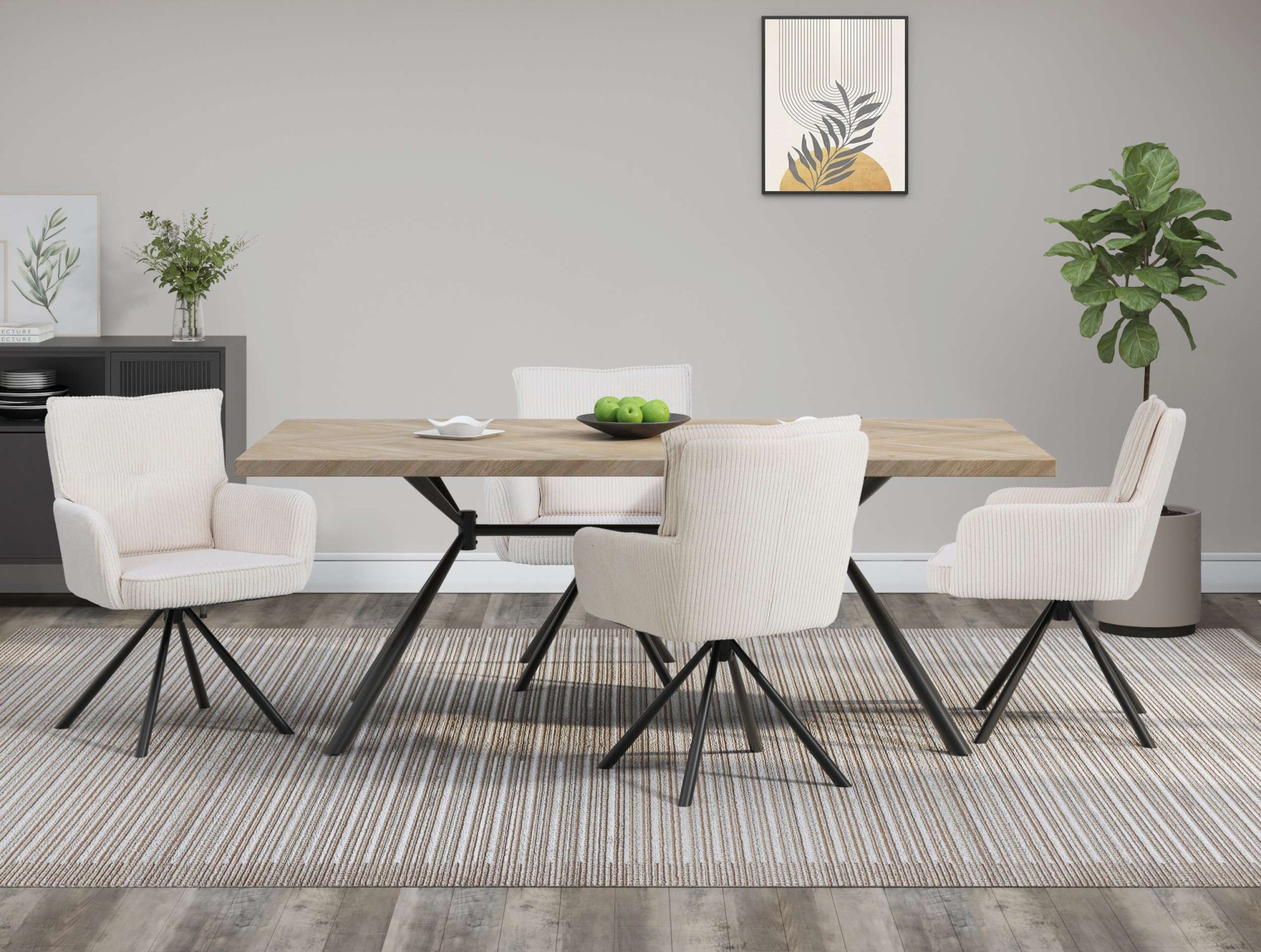 GOODproduct Esszimmerstuhl »Les Choux« () 2 Stk.gepolsterte Rückenlehne, Armlehne und Sitzfläche, Sitzhöhe 48 cm