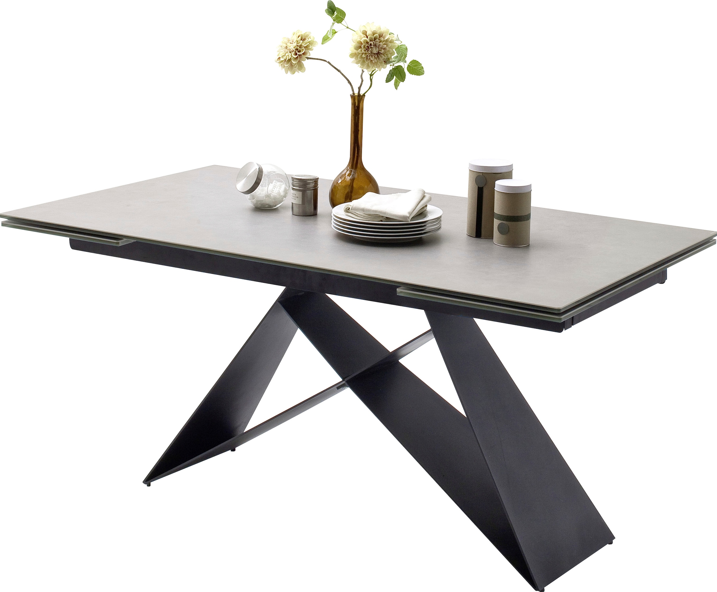 MCA furniture Esstisch »Kobe« Esstisch Glas-Keramik mit Stirnauszug