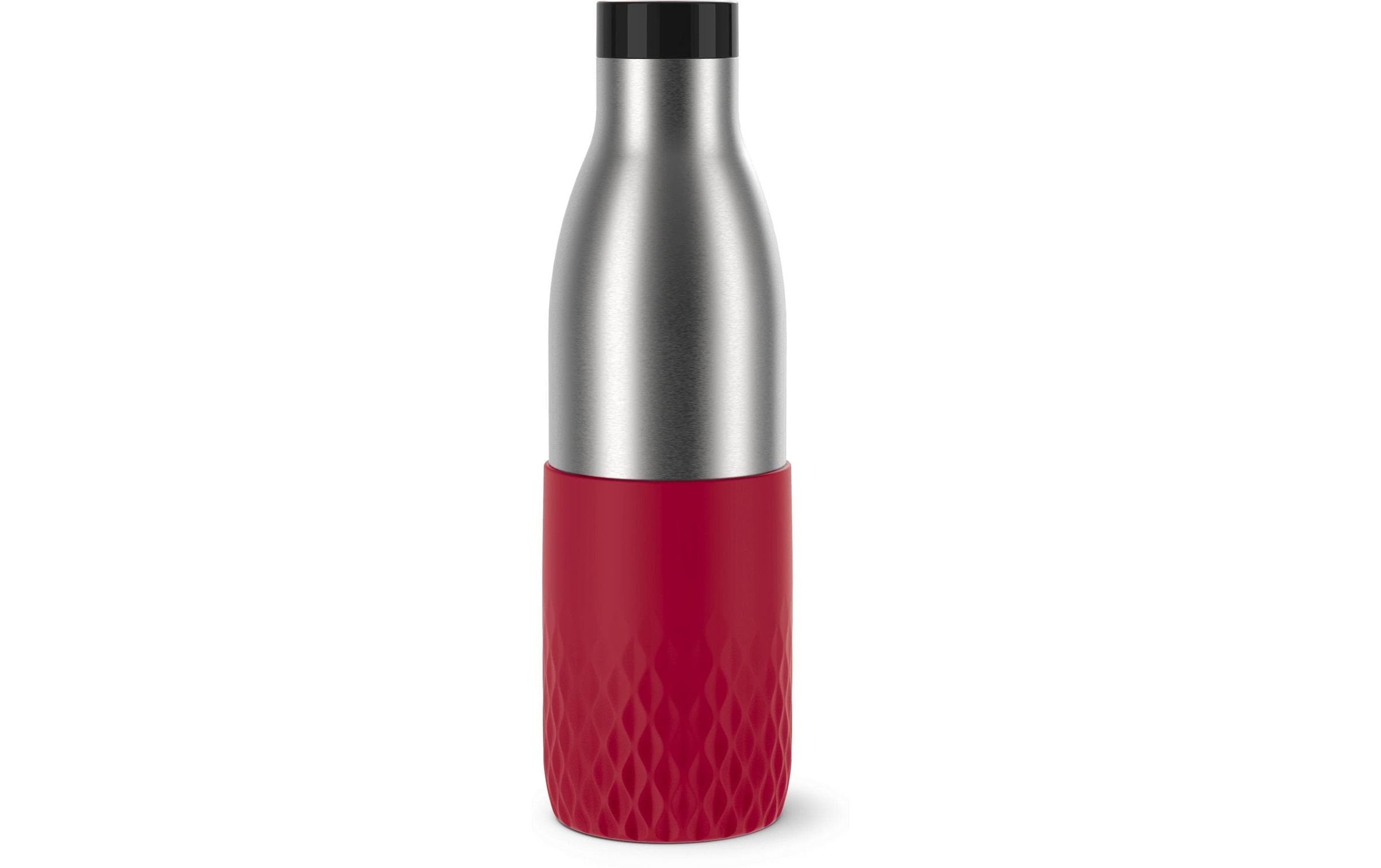 Emsa Gourde »Bludrop Sleeve« acier inoxydable/silicone, Quick-Press, 12h chaud/24h froid