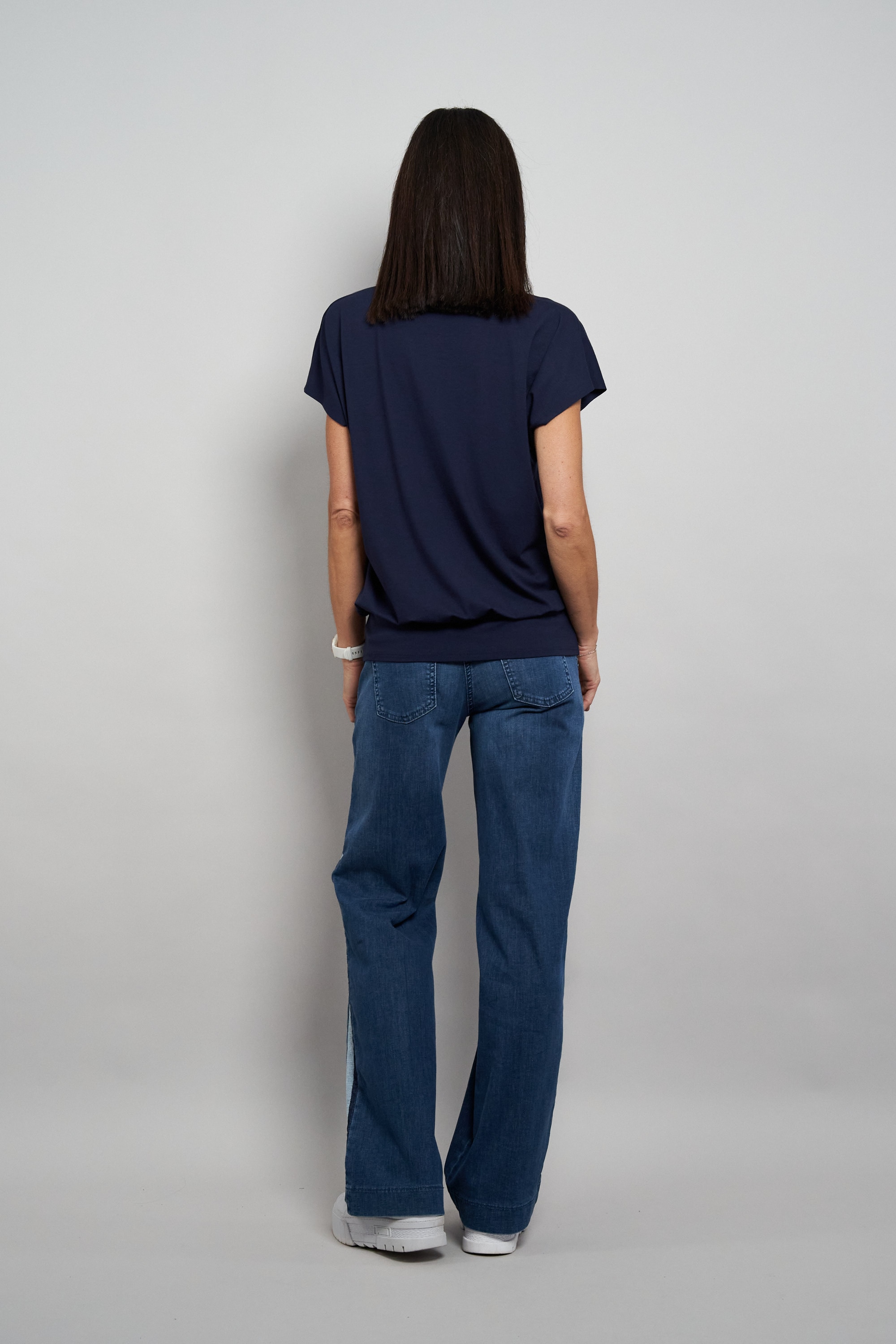 Seidel Moden Shirt à col rond avec large bande élastique à la taille - MADE IN GERMANY
