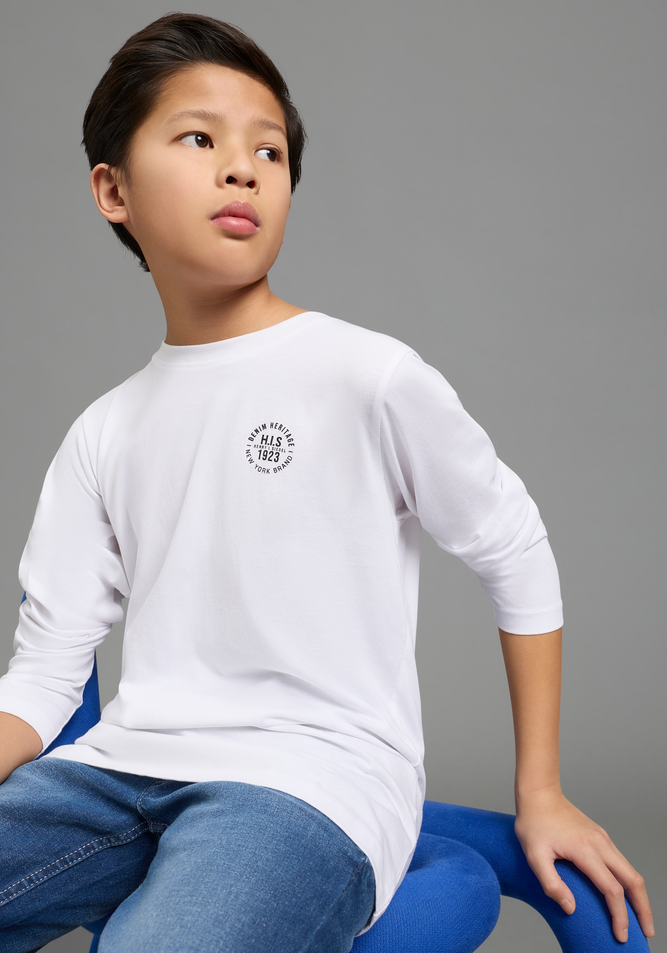 H.I.S Langarmshirt »2er Pack Shirts mit Logoprint« Packung, 2, 2 tlg. Für TEENS. 2er Pack Shirts