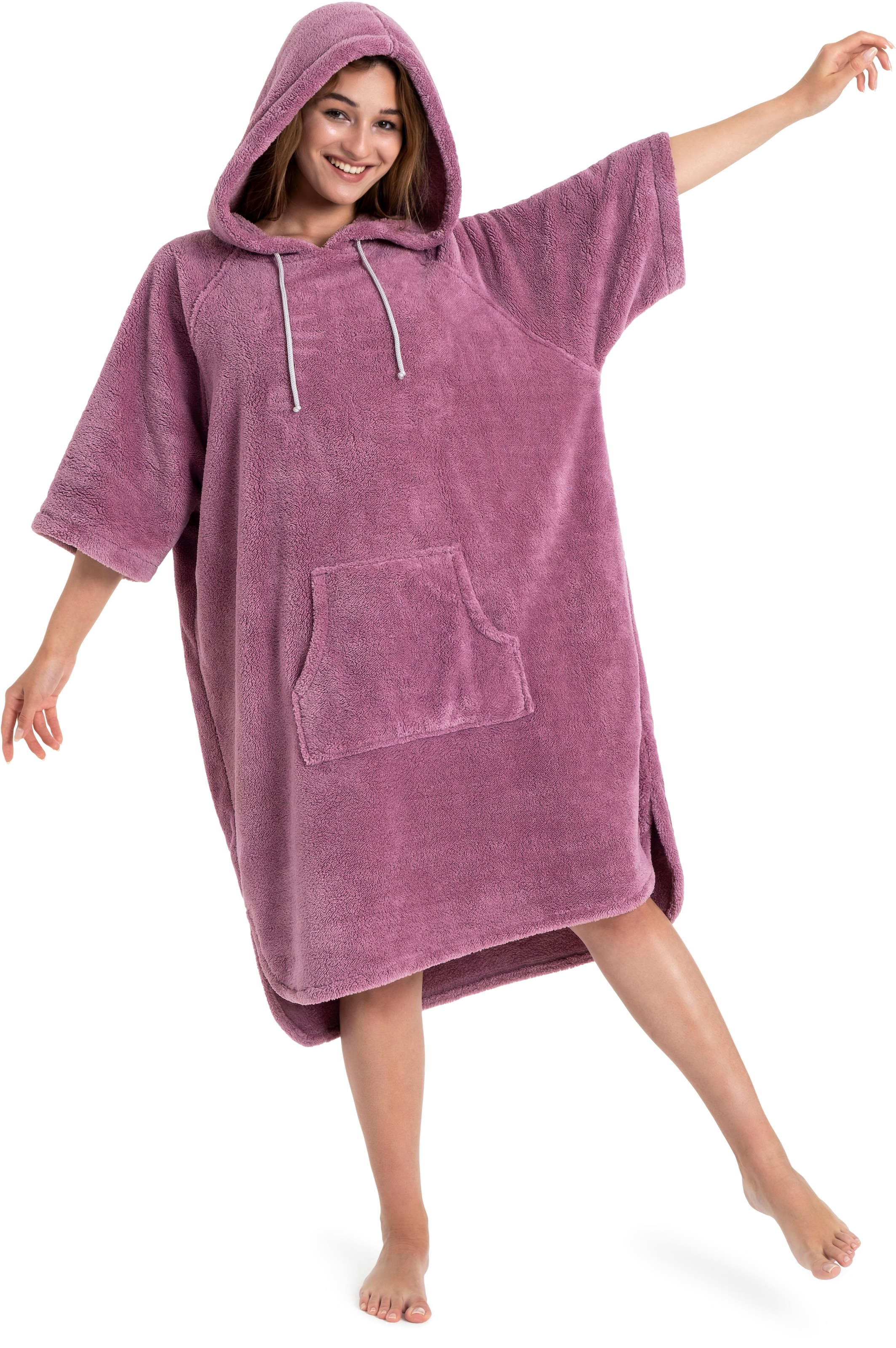 GOODproduct Badeponcho »Lillou, Surfponcho ideal für Sauna, Spa & im Urlaub« 1 Stk. weich und kuschelig, plüsch, Fleece, Unisex, für Damen und Herren