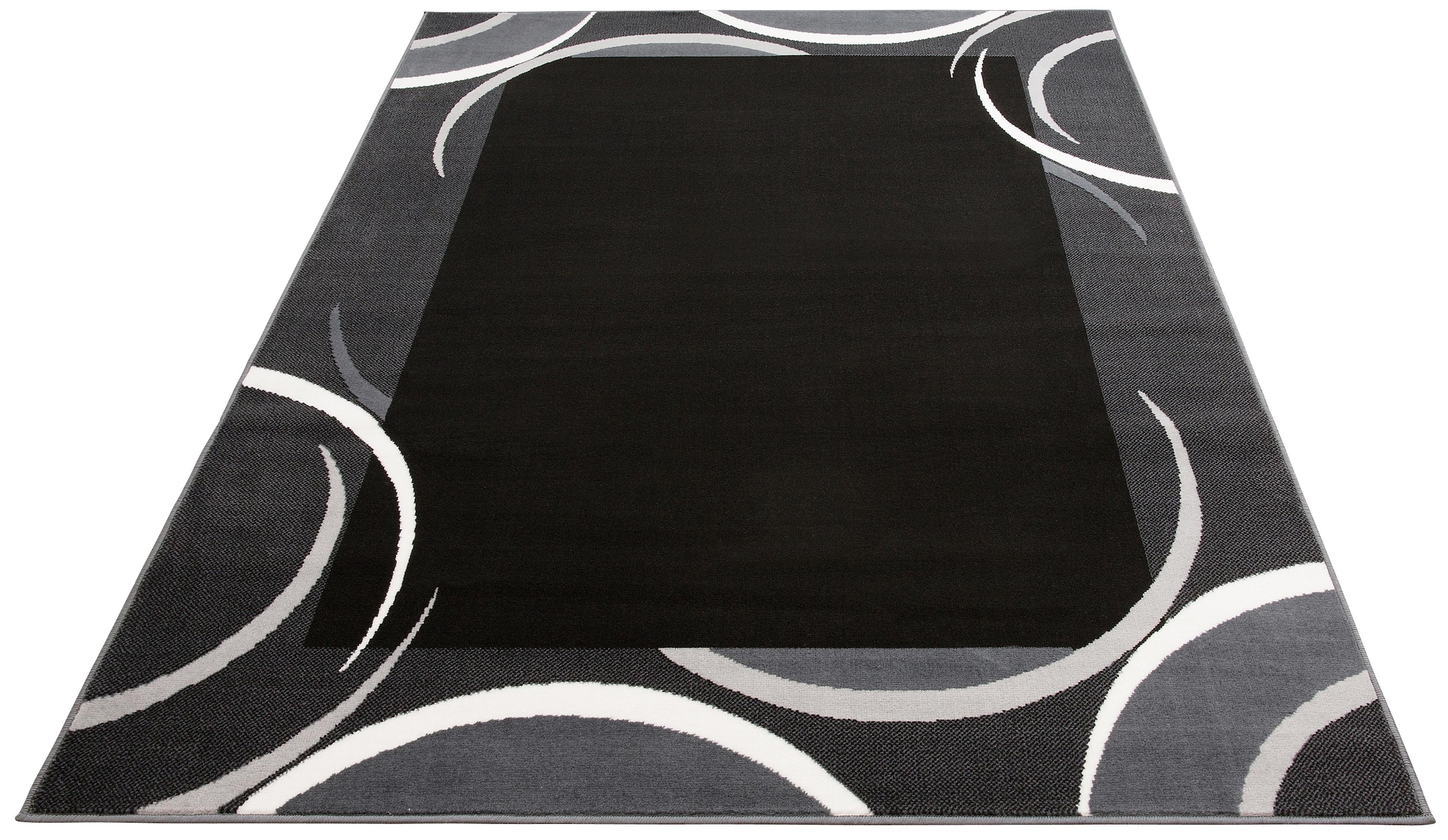 my home Teppich »Noah« rechteckig 7 mm Höhe weiche Haptik, Teppich mit Bordüre, Kurzflor, verspieltes Design