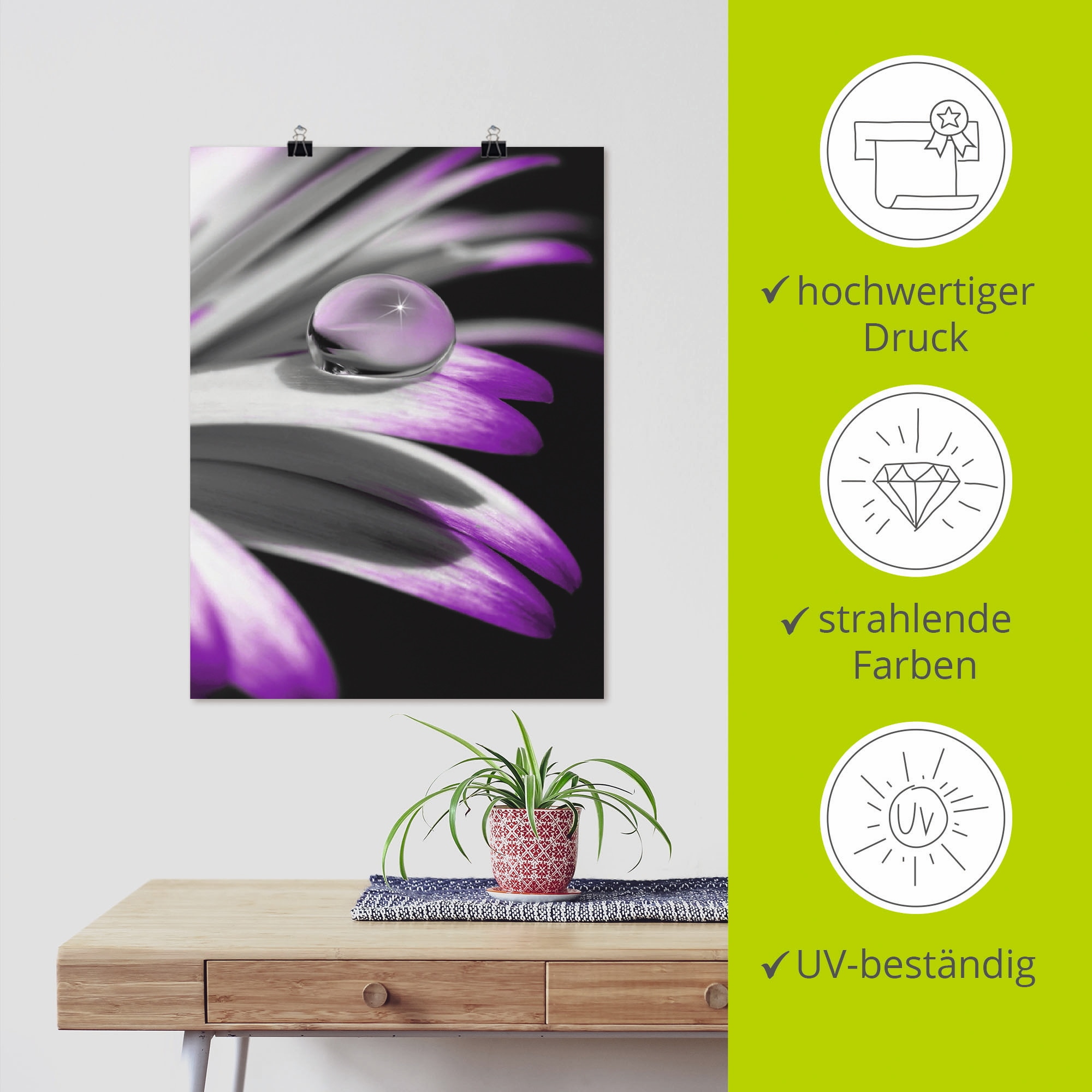 Artland Poster »Tropfen« 1 cuis tlg. als Leinwandbild, Poster, Wandaufkleber in verschied. Grössen