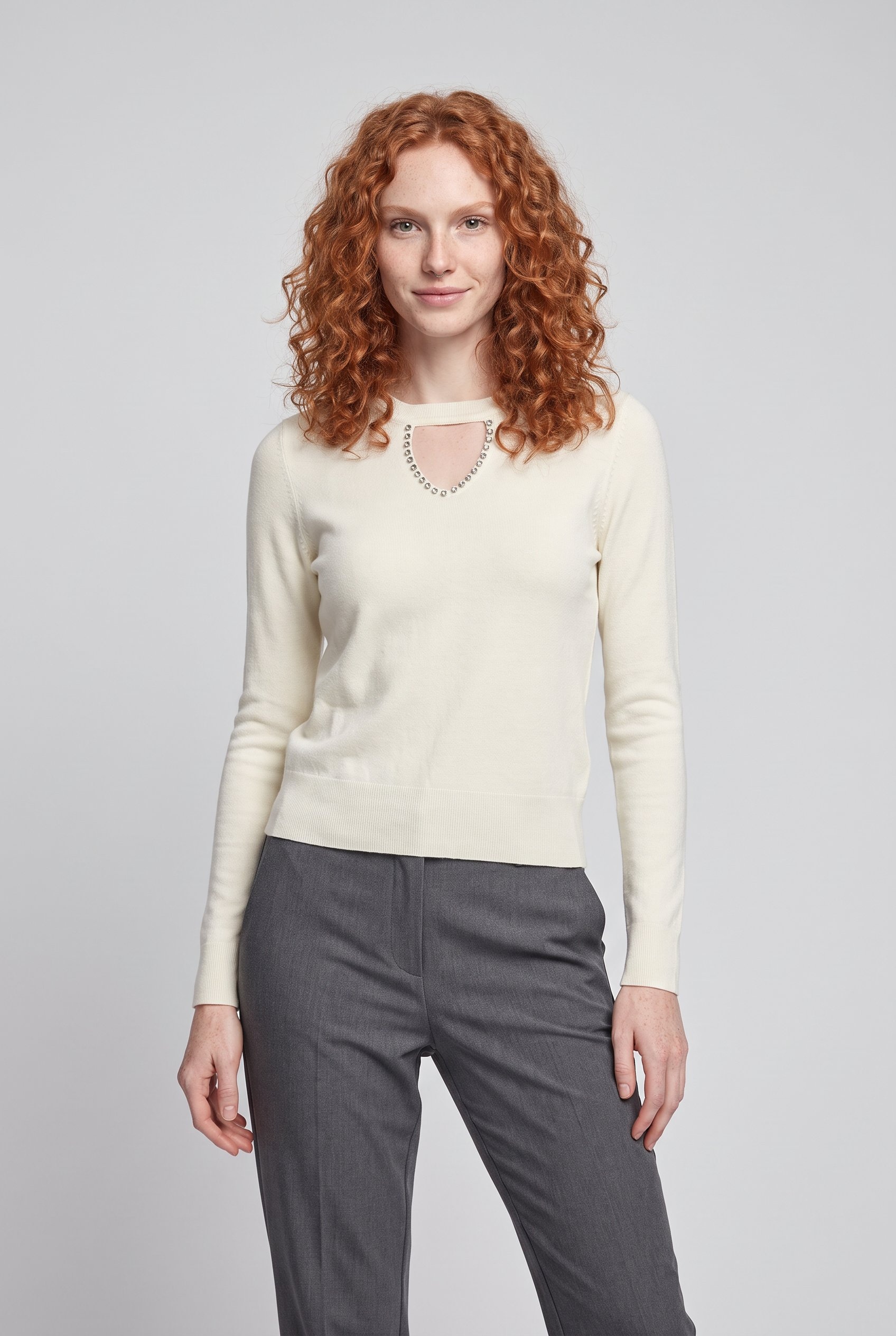 ONLY Pull à col rond »ONLVENICE LIFE LS PEEKABOO BLING CC KNT«