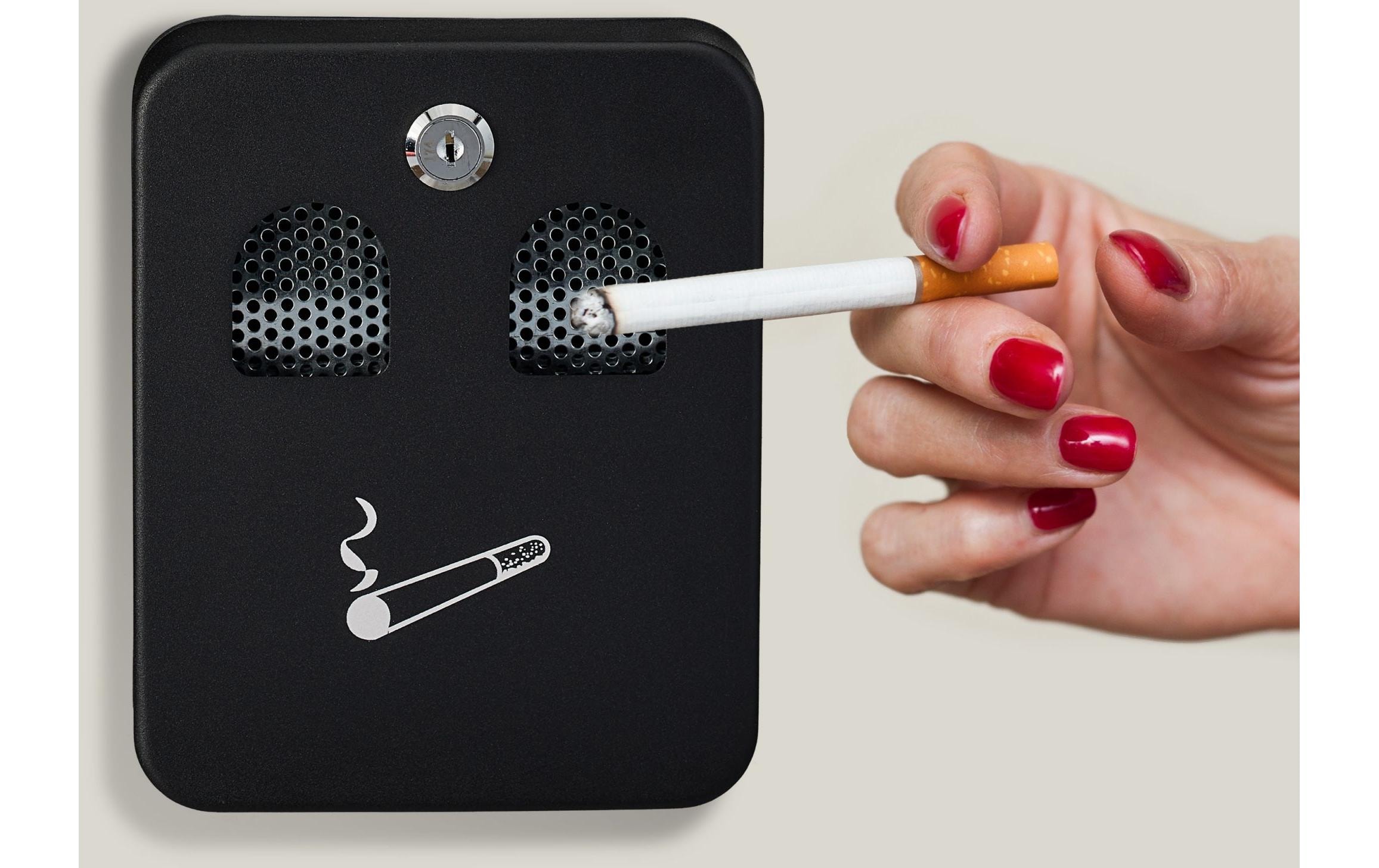 relaxdays Cendrier »für aussen Schwarz/Silber« 1 Behälter