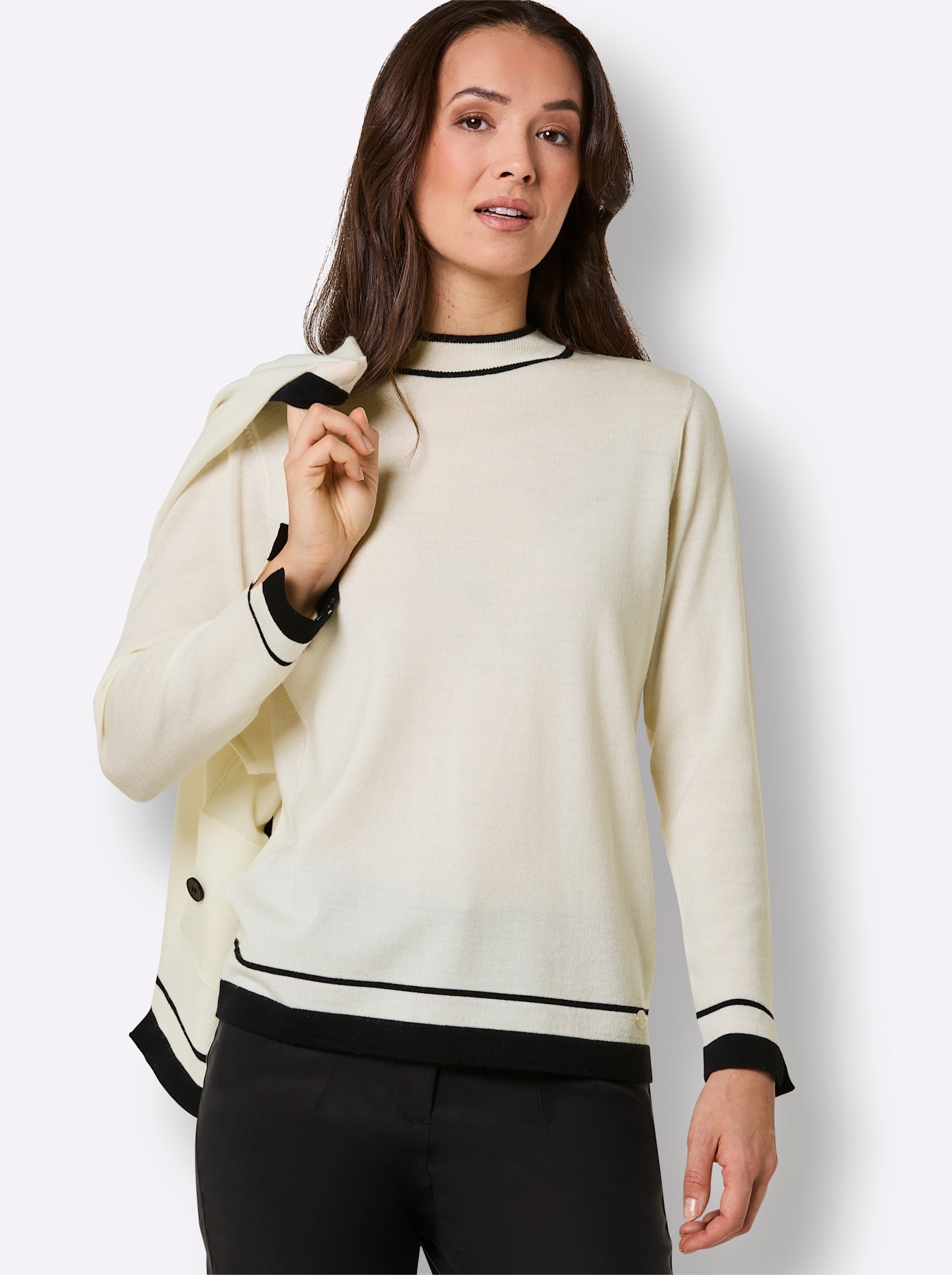 CREATION L PREMIUM Pull en tricot »Merino-Strick-Twinset«