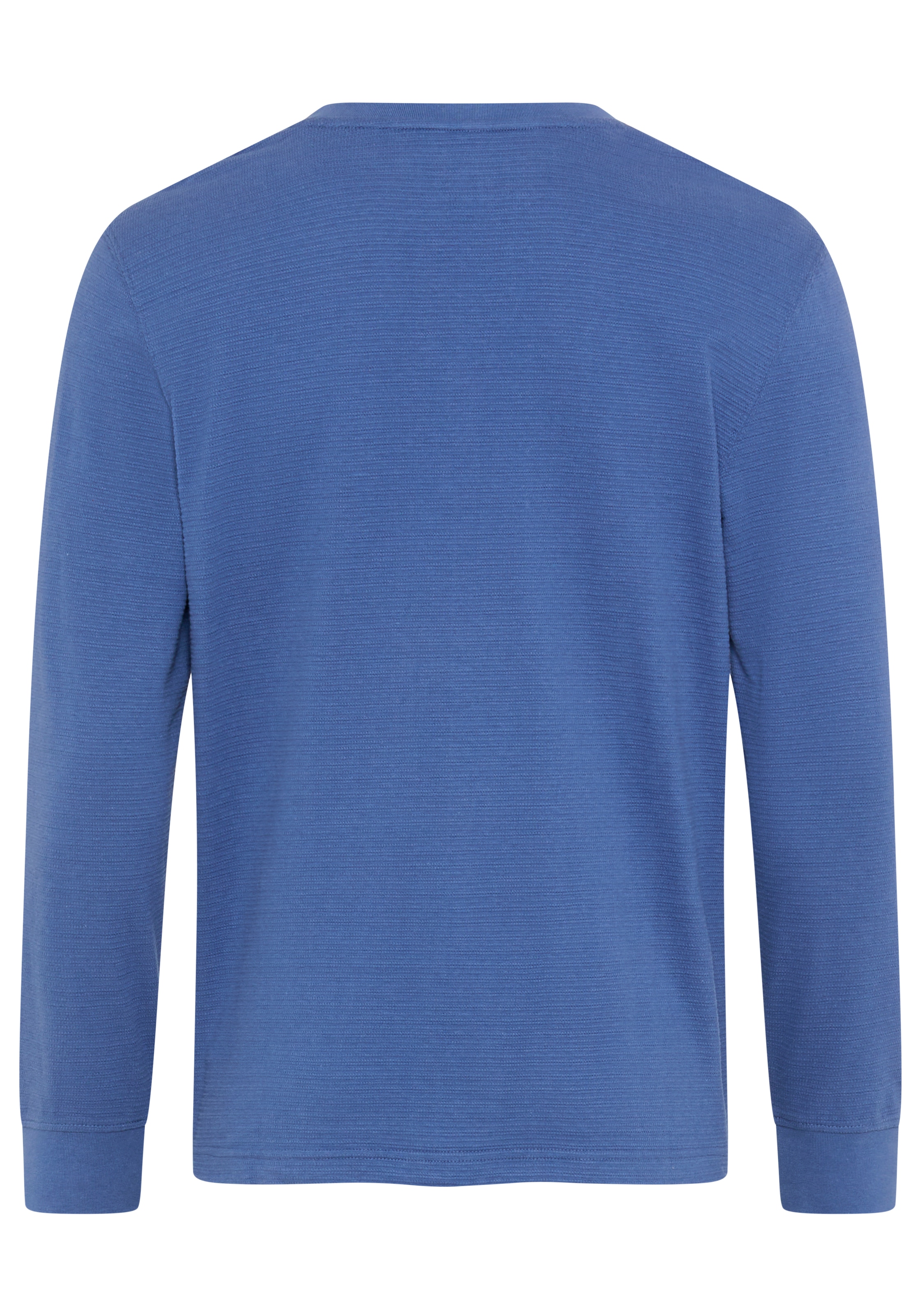 DELMAO Henleyshirt Normale Passform, Langarm, mit Stehkragen und V-Ausschnitt