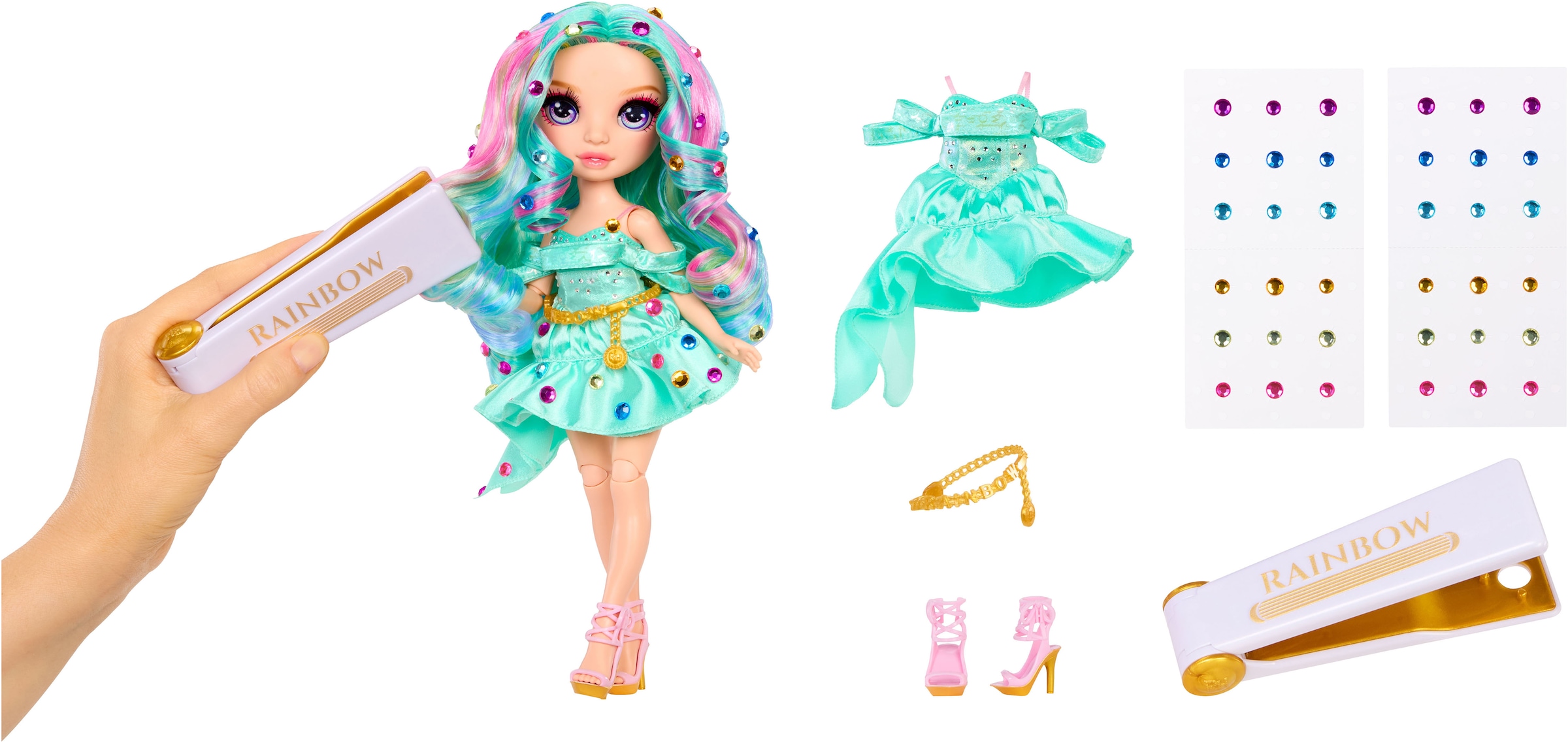 RAINBOW HIGH Anziehpuppe »Rainbow High Be Dazzling Fashion Dolls- Celine Turquoise«