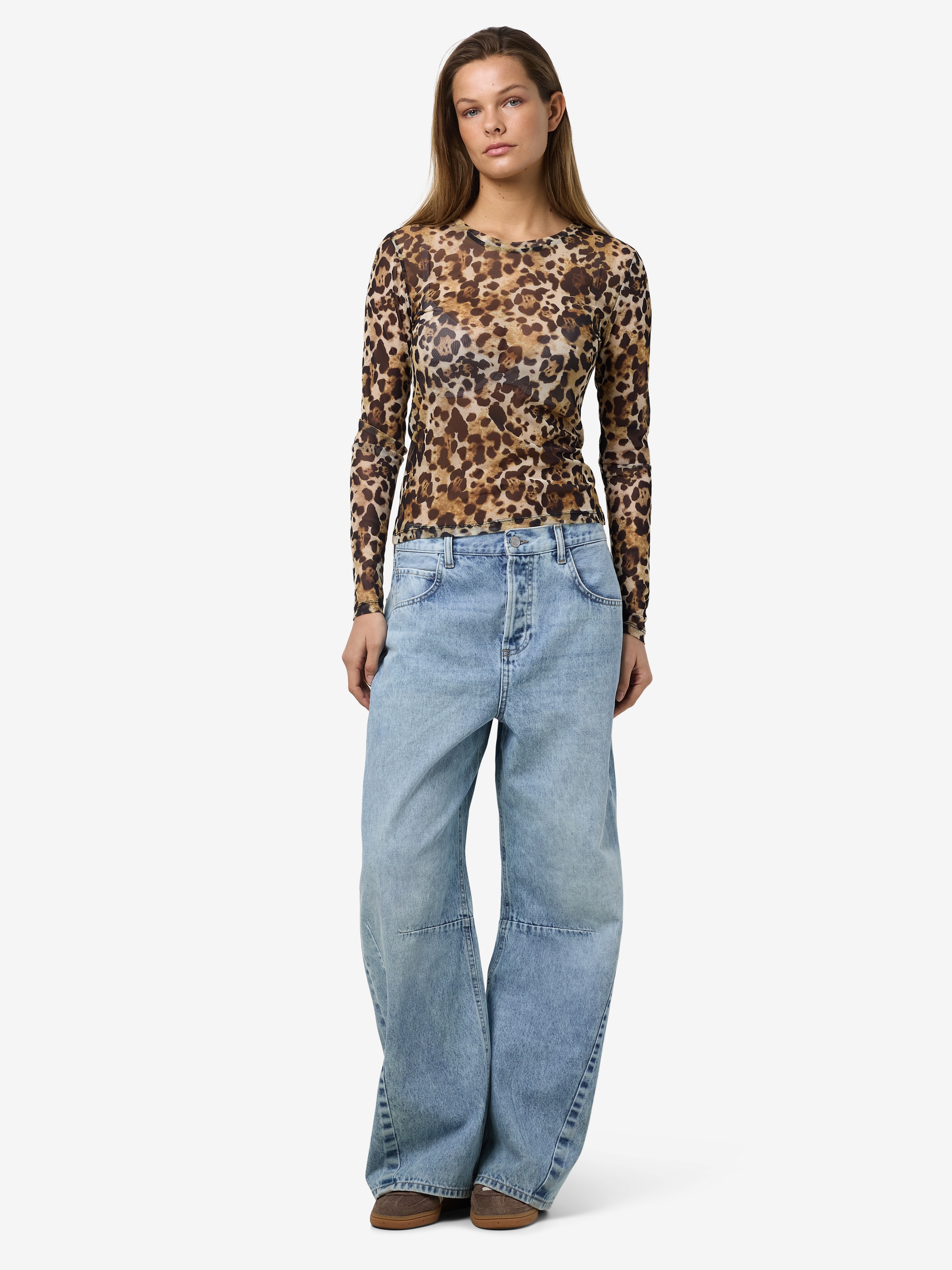 Noisy may Netzshirt »NMJUDITH L/S MESH TOP BG NOOS« transparent