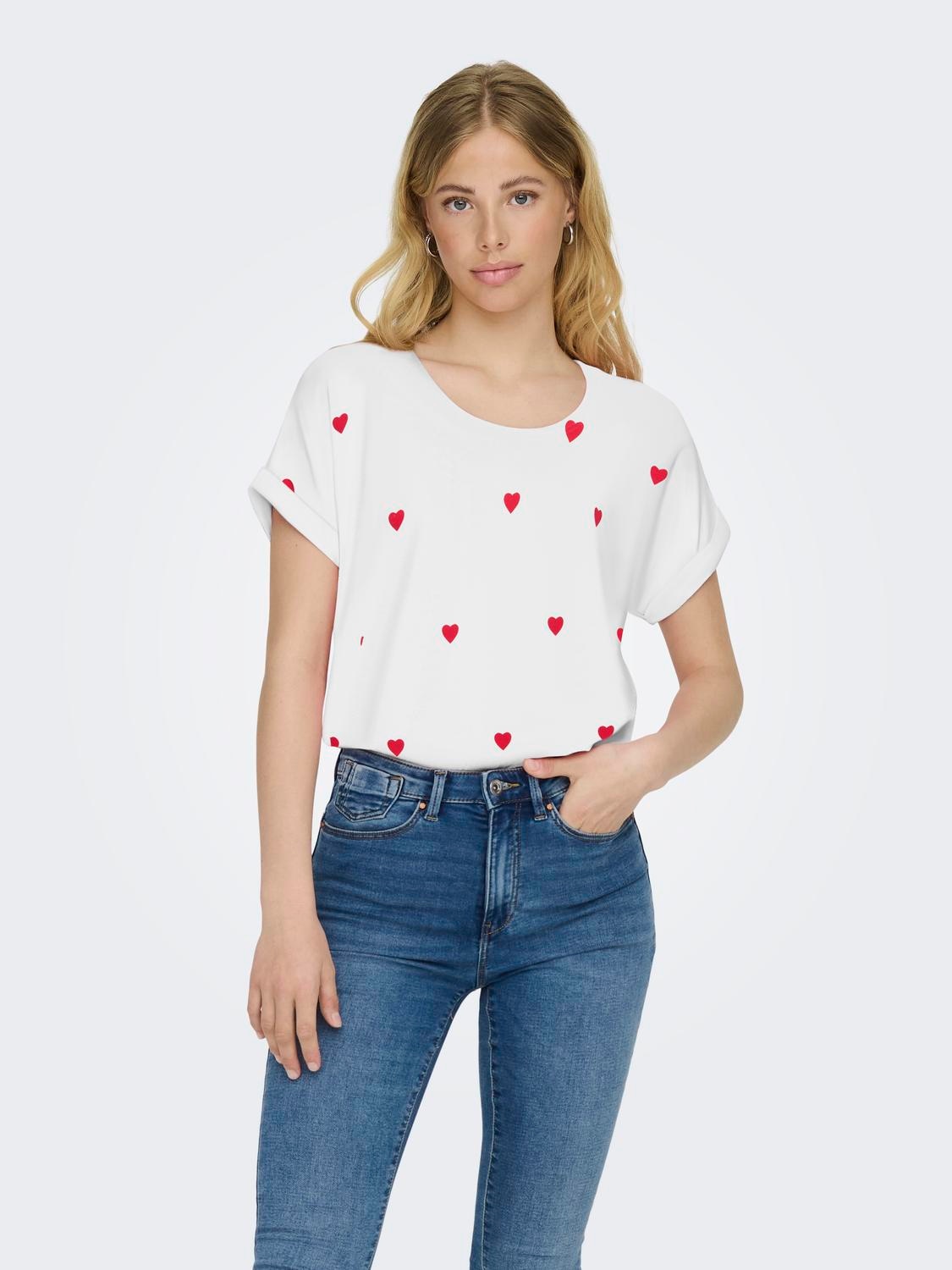 ONLY T-shirt à manches courtes »ONLMOSTER S/S AOP TOP CS JRS« Viskosemischung, regular fit, Rundhals