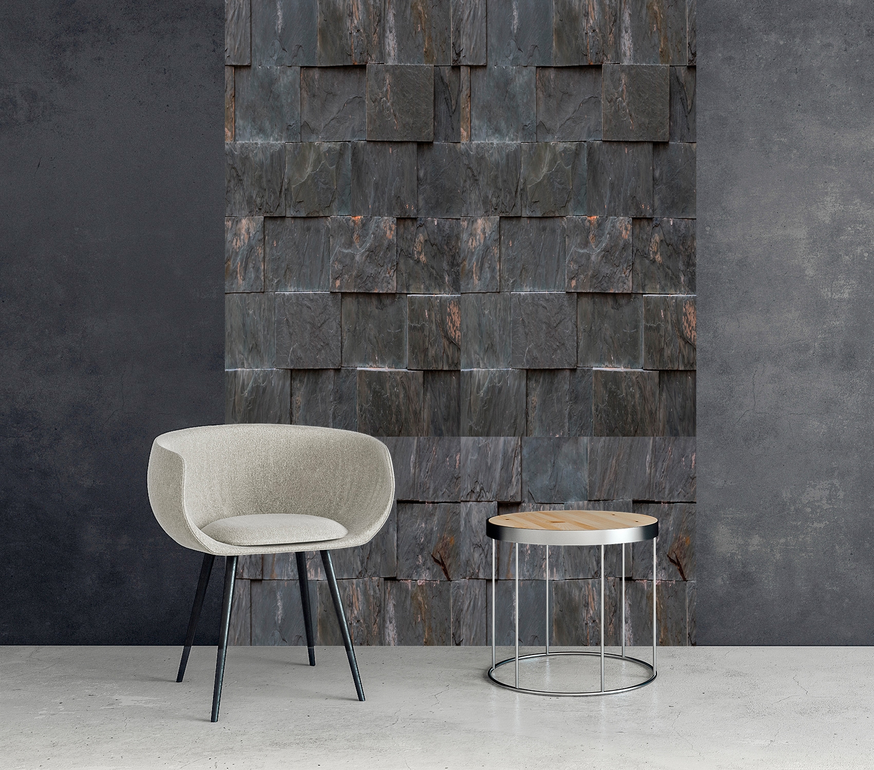 queence Vinyltapete »Hugo« Abriebeffekte | Steinoptik | bedruckt | clean | minimalistisch | unifarben glatt 90x250cm, selbstklebend, kinderleichte Anbringung, , Sticker