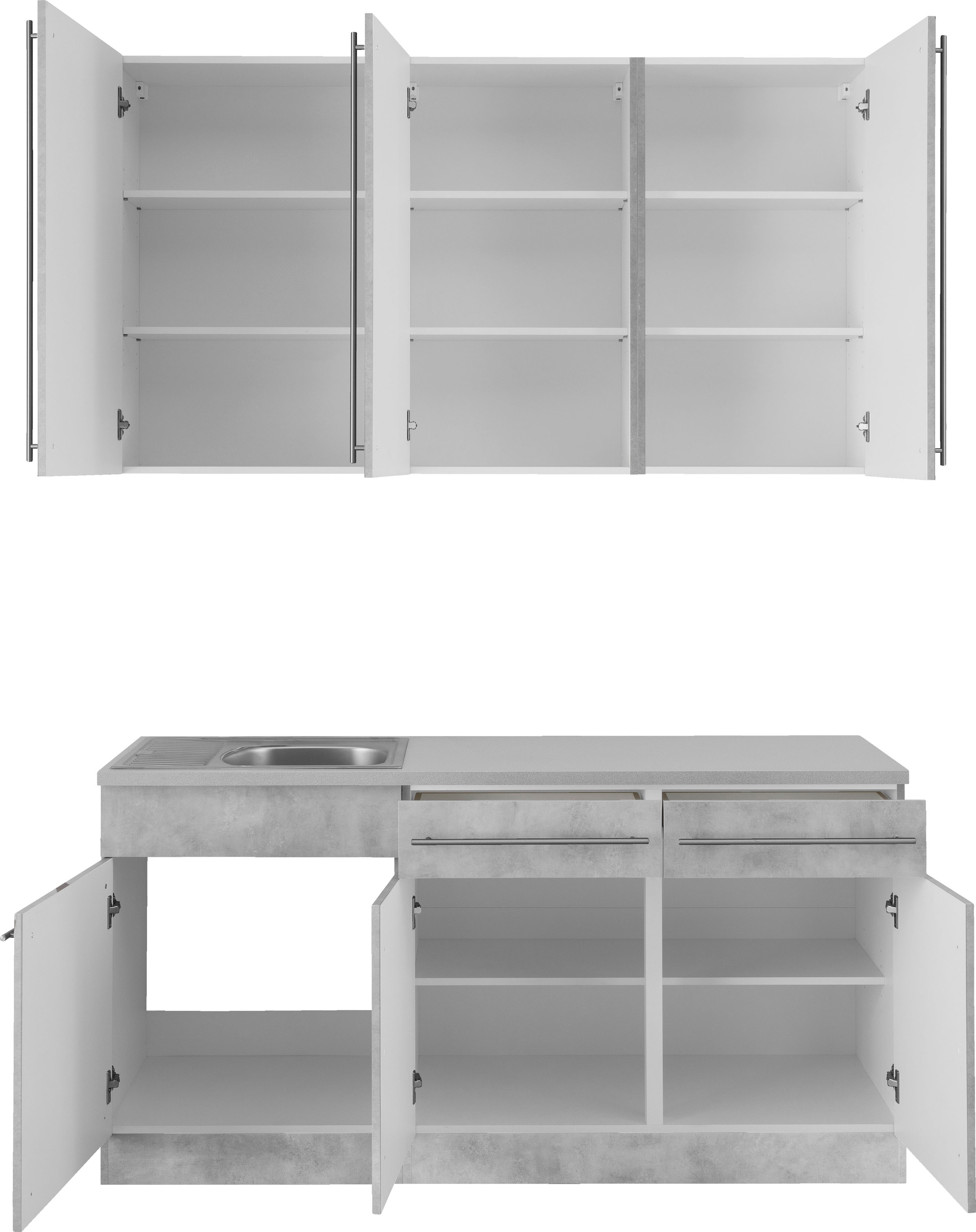 wiho Küchen Pantryküche »Chicago« ohne E-Geräte, Breite 160 cm