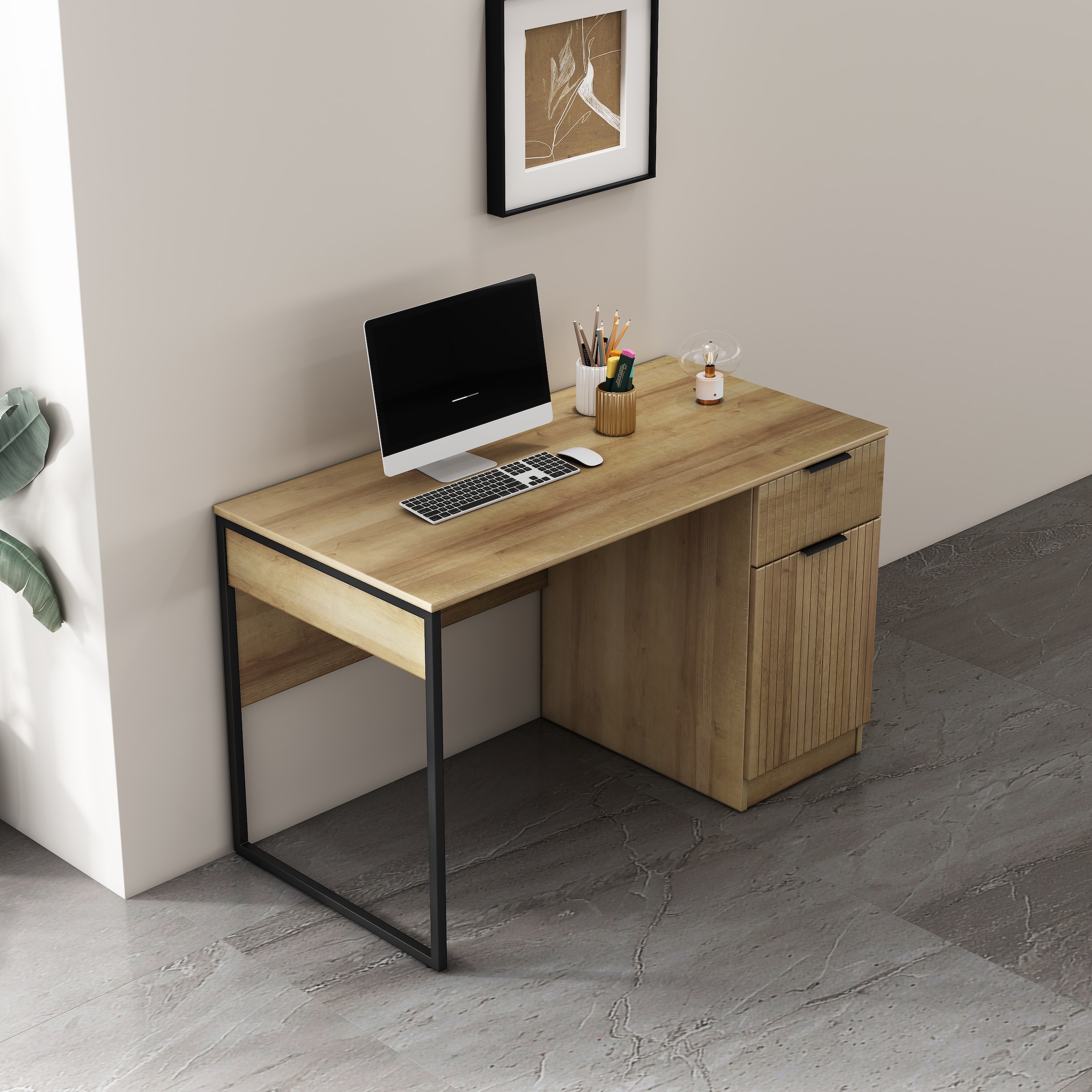 GOODproduct Bureau »Aspea« mit Schublade, ausreichend Stauraum, moderne Rillenoptik, B. 120 cm