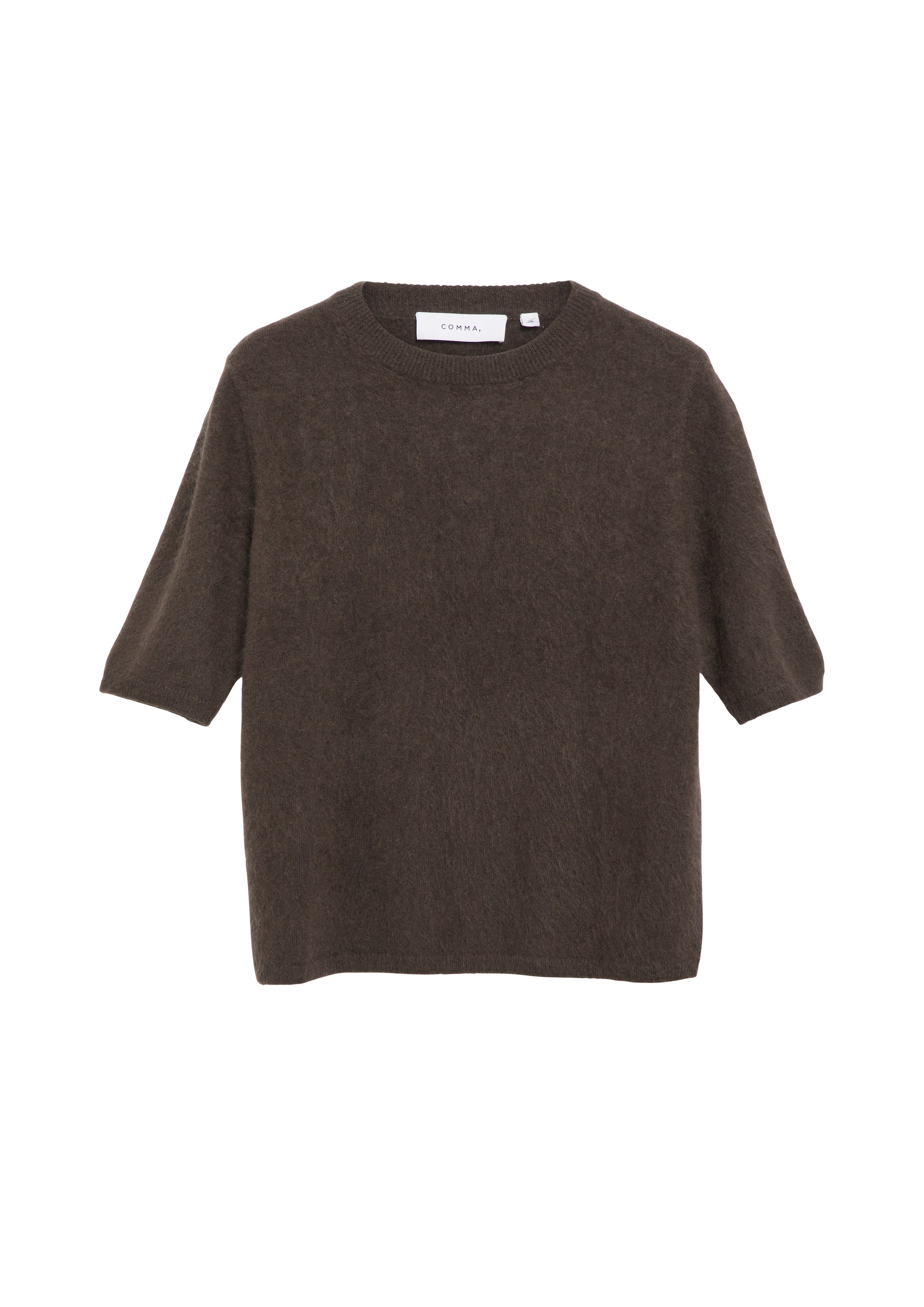 Comma Strickpullover mit Halbarm und aus reiner Wolle