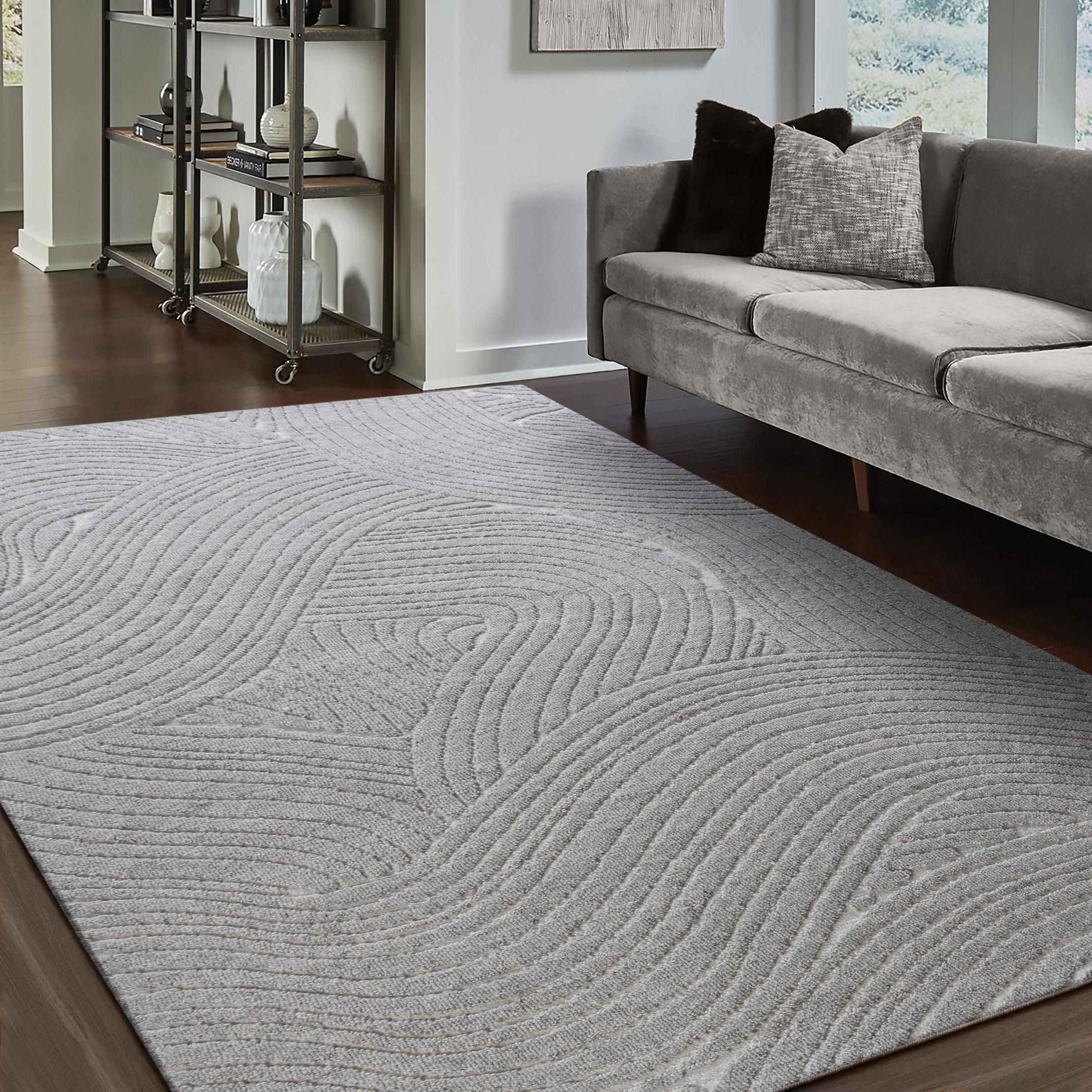 my home Tapis en laine »Falun, Wolle, Hoch-Tief-Struktur, maschinell gewebt« Rectangulaire 12 mm Höhe einfarbig, Wolle, Teppich, Wohnzimmer, Schlafzimmer, Esszimmer