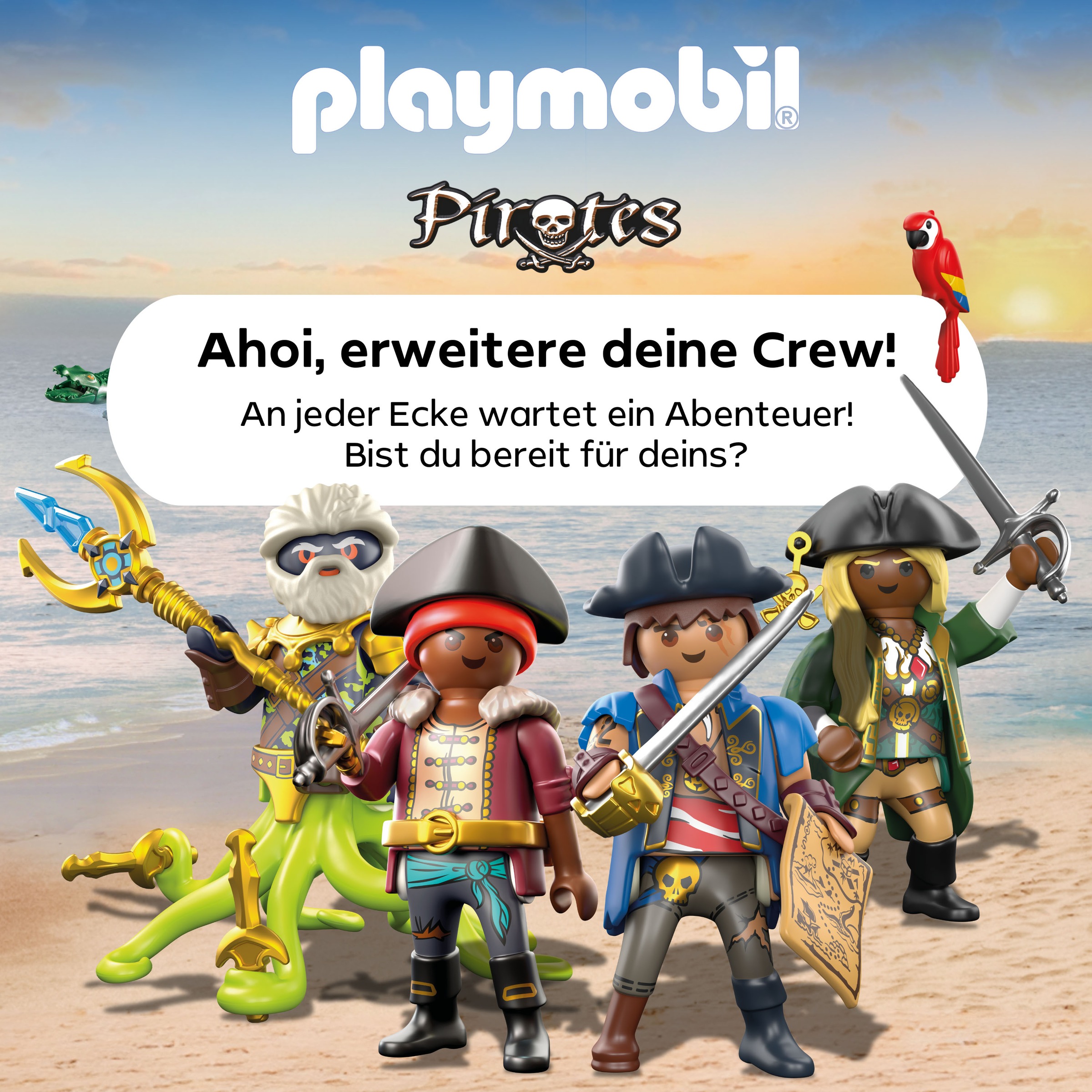Playmobil® Konstruktions-Spielset »Schatzbergung auf Piratenfloss (71794), Playmobil Pirates«