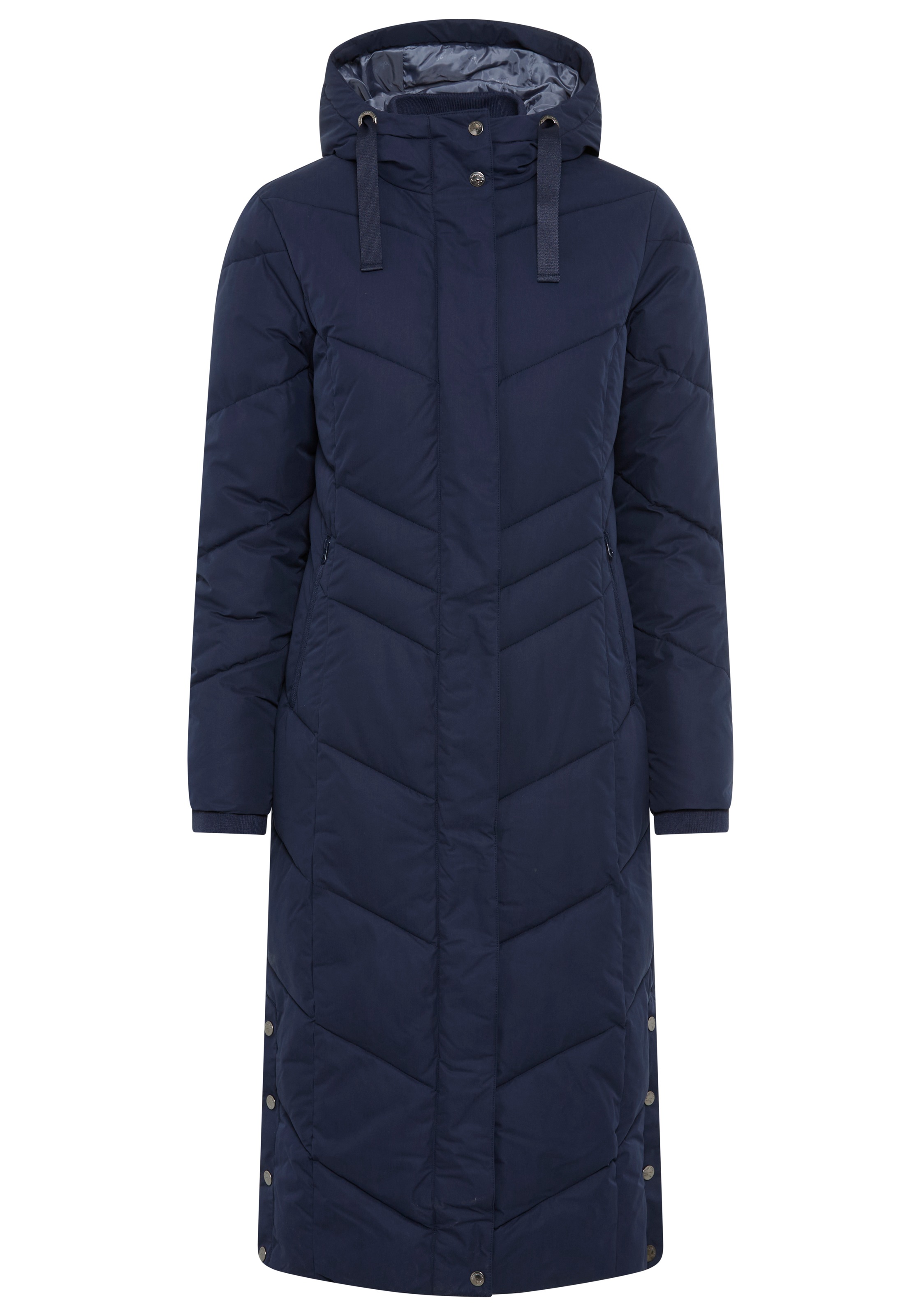 KangaROOS Steppmantel Langer Wintermantel mit seitlichen Knöpfen und Kapuze