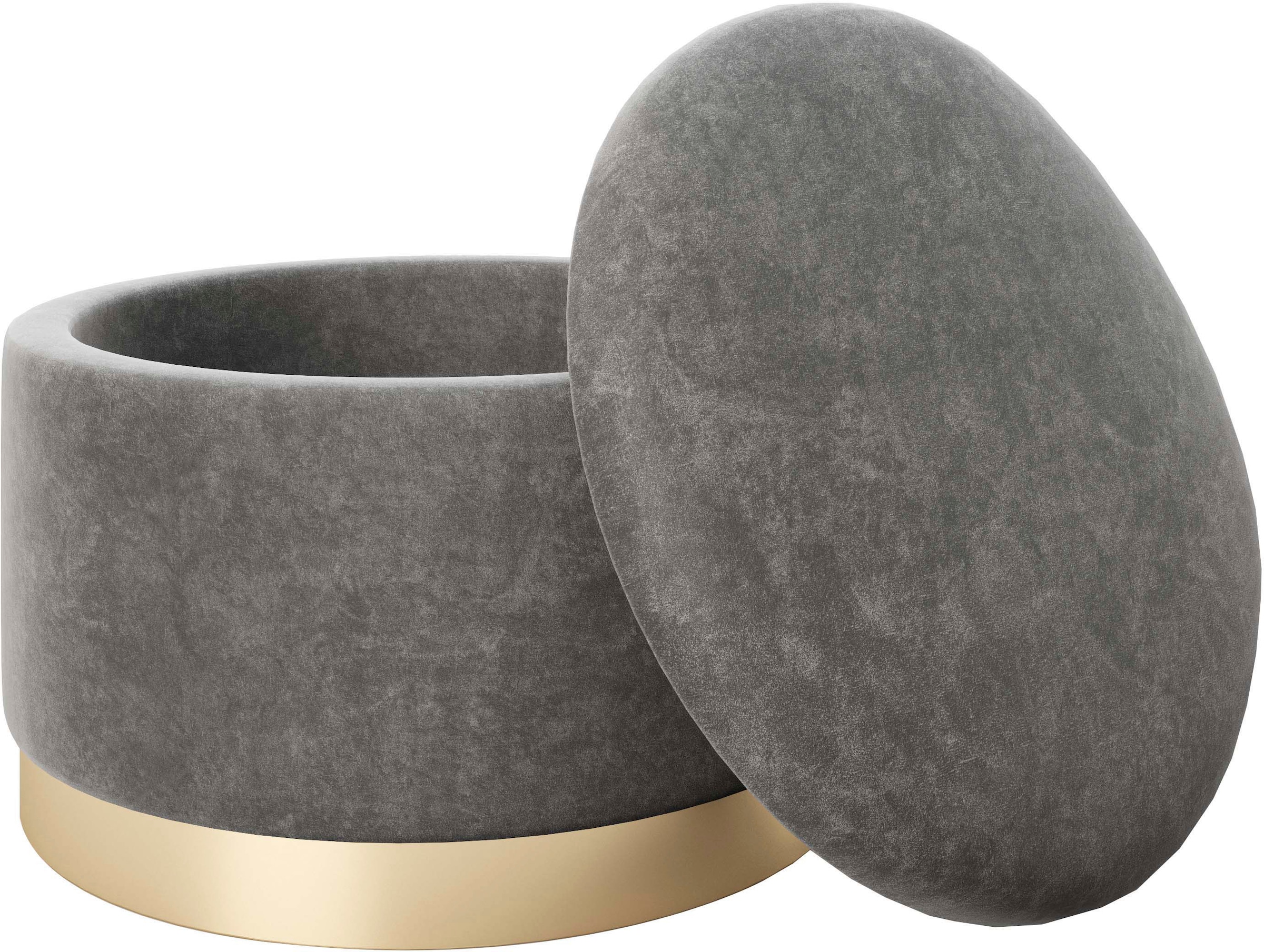 PLAYBOY Pouf »SUE« Couvercle amovible, rangement intérieur pour couvertures, coussins et autres