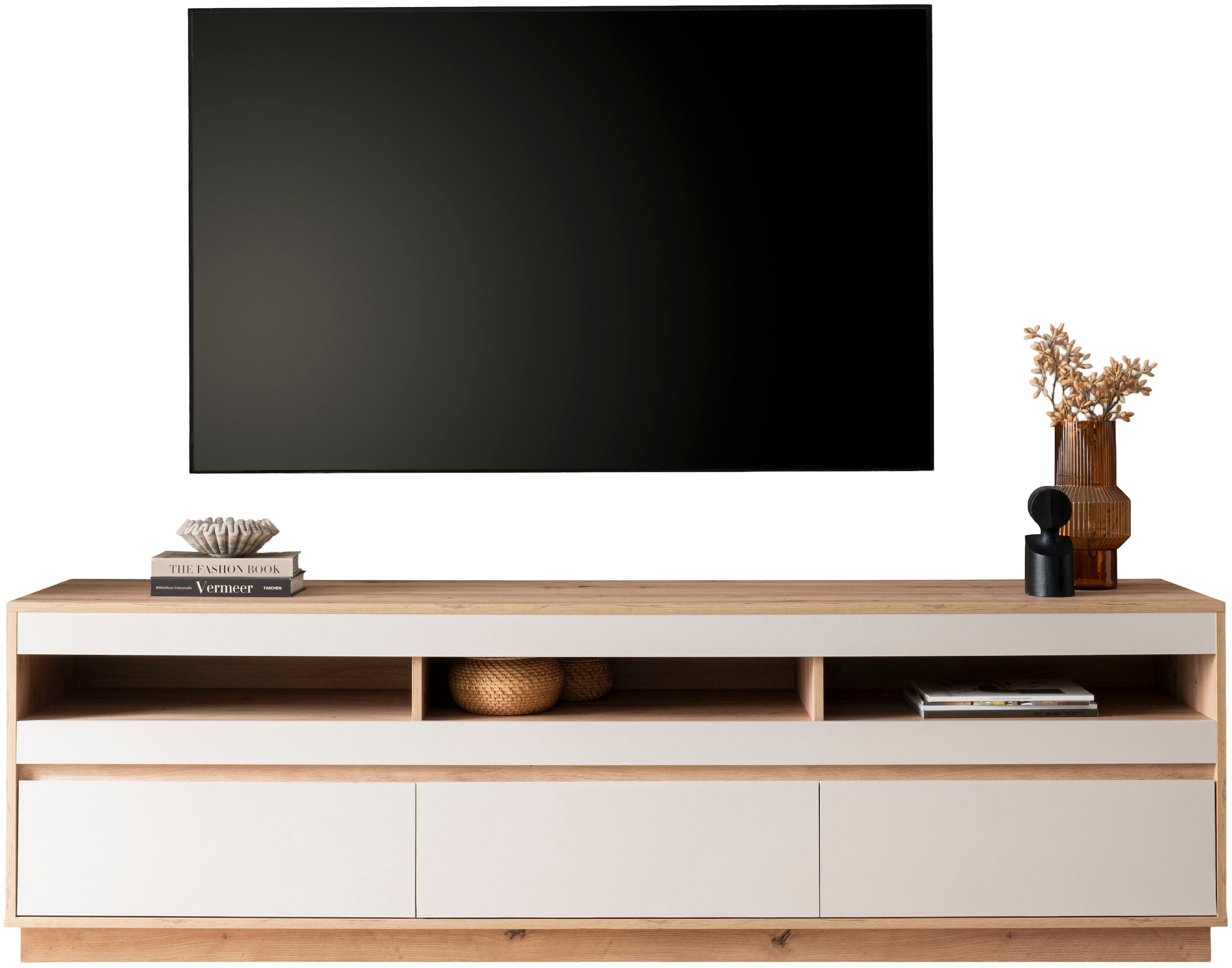 Home affaire Table basse »Sonora, moderner TV-Unterschrank, Kommode in Eiche Artisan, TV-Schrank« filigrane Rahmenoptik, ausreichend Stauraum, vielseitig einsetzbar