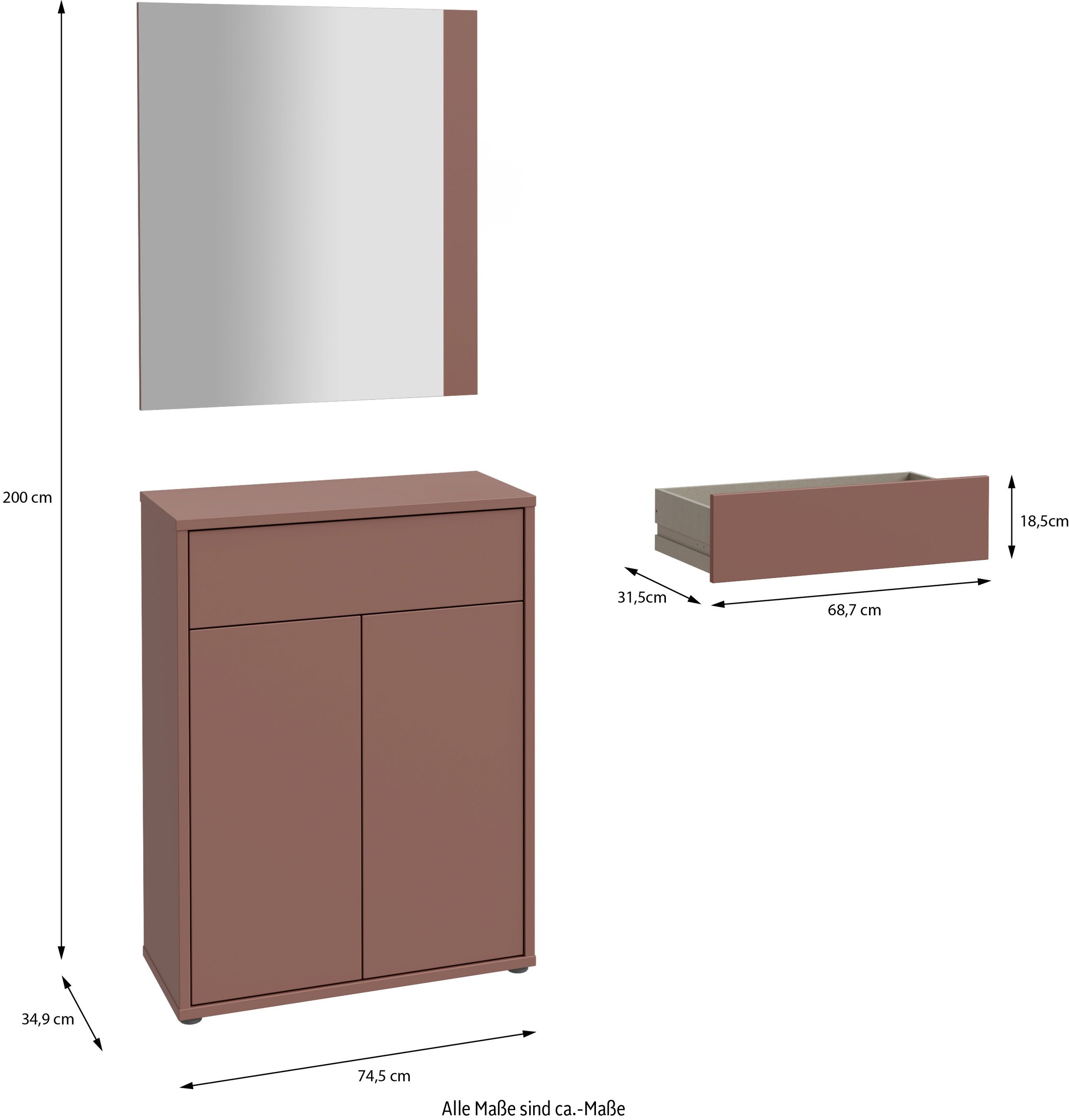 FORTE Ensemble de vestiaires »Alice Springs« 2 cuis tlg.
