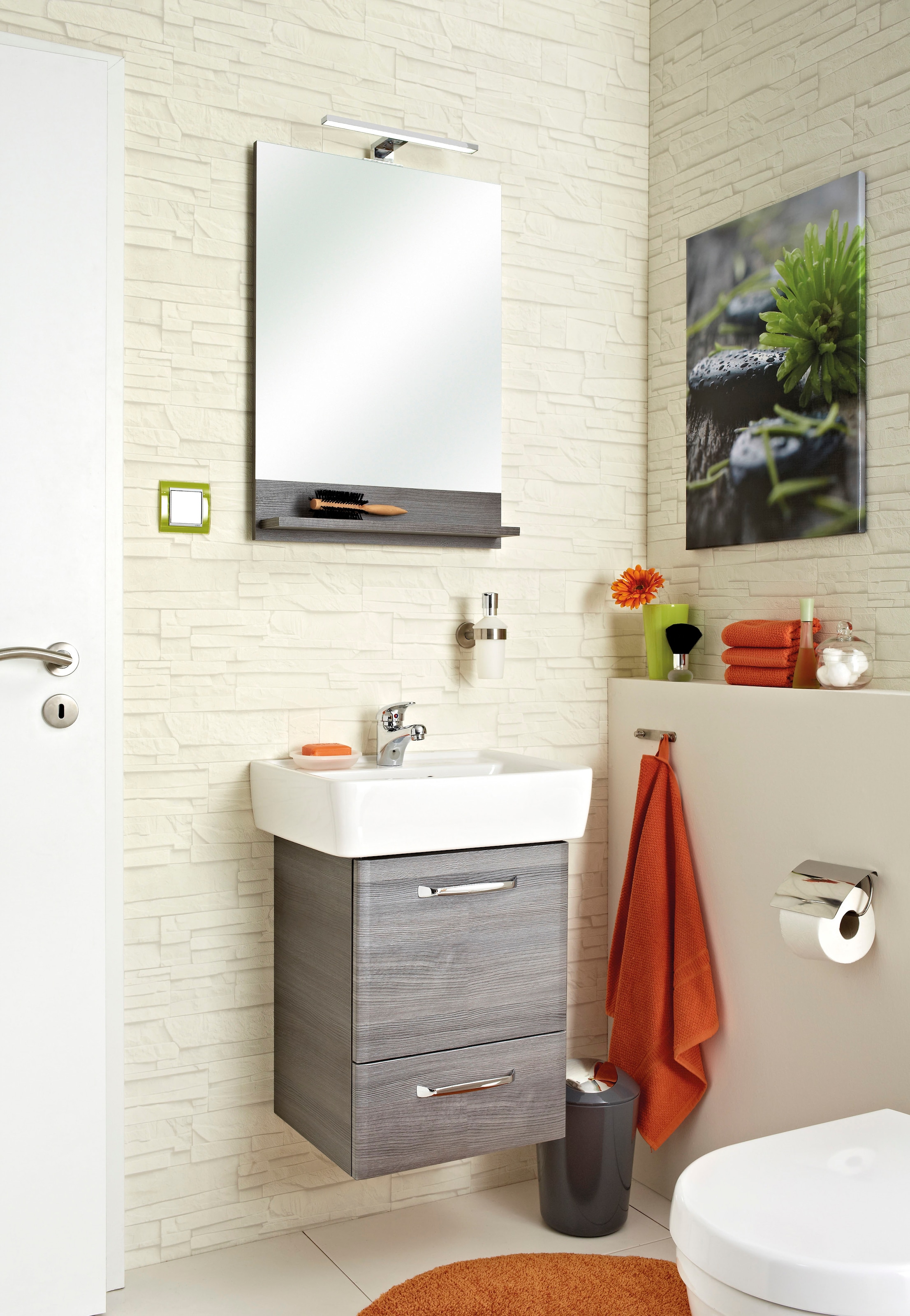 Saphir Badspiegel »Quickset Bad Flächenspiegel mit Ablage, 50 cm breit, ohne Beleuchtung« moderner Wandspiegel für Badezimmer, rechteckig, 70 cm hoch