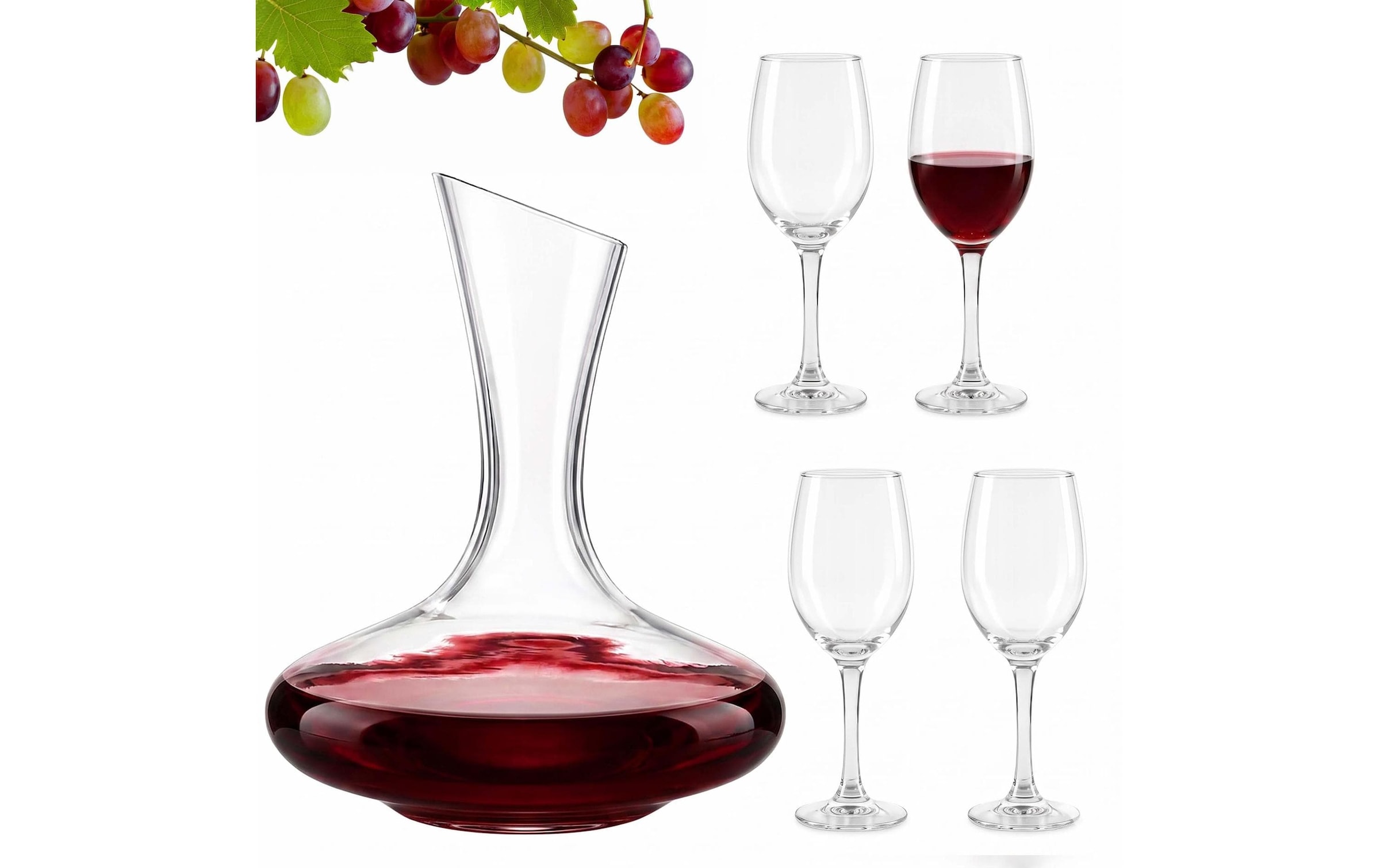 relaxdays Verre à vin rouge »mit Karaffe 330 ml, 1 Stück« compatible lave-vaisselle