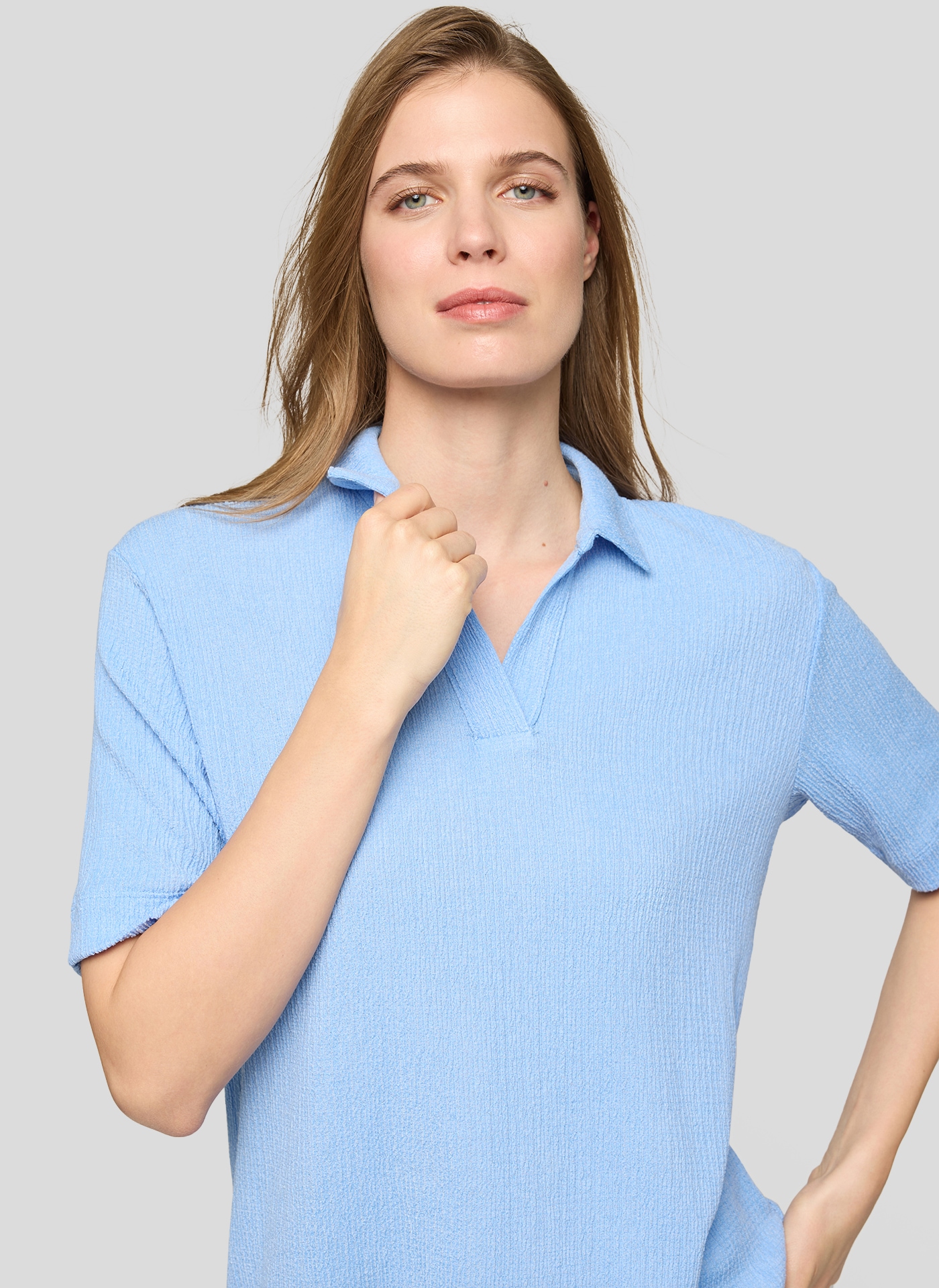 Rabe Poloshirt in Crinkle-Optik