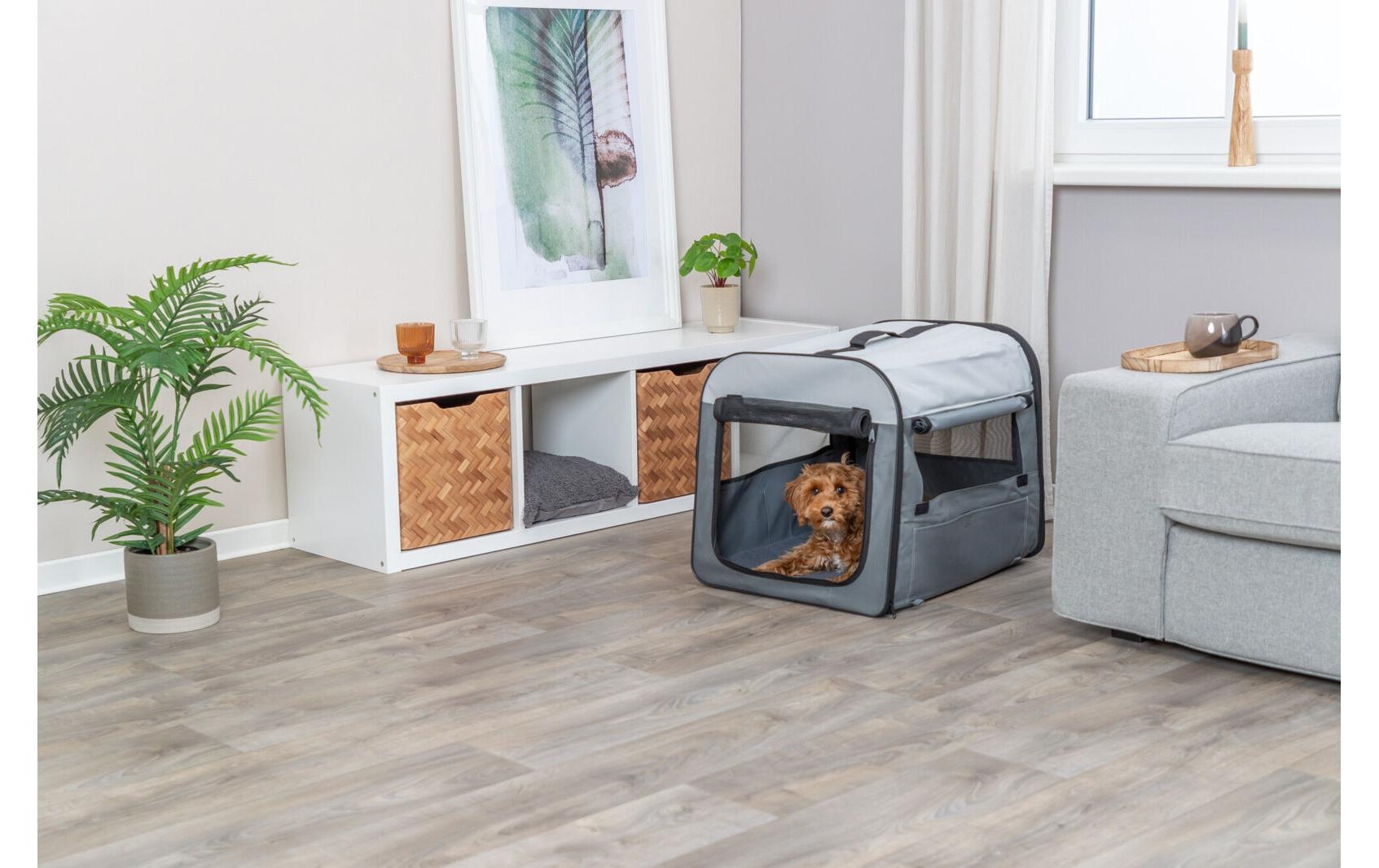 TRIXIE Caisse de transport pour animaux »Basic S« bis 7 kilos Pliable, bonne circulation de l'air, poignée de transport stable, repliable
