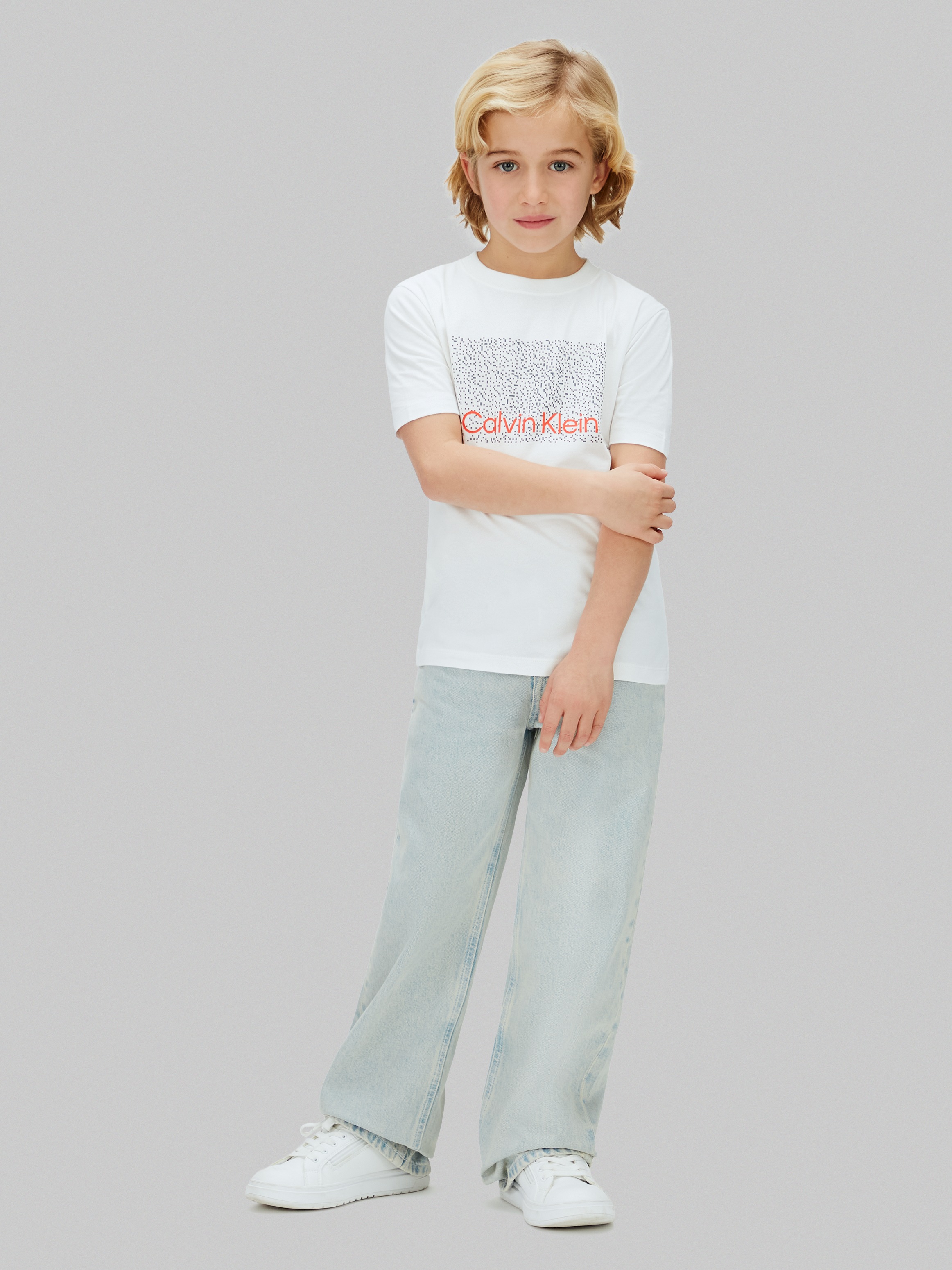 Calvin Klein Jeans T-shirt »PERFORATION T-SHIRT« Regular fit für Kinder mit Markenprint