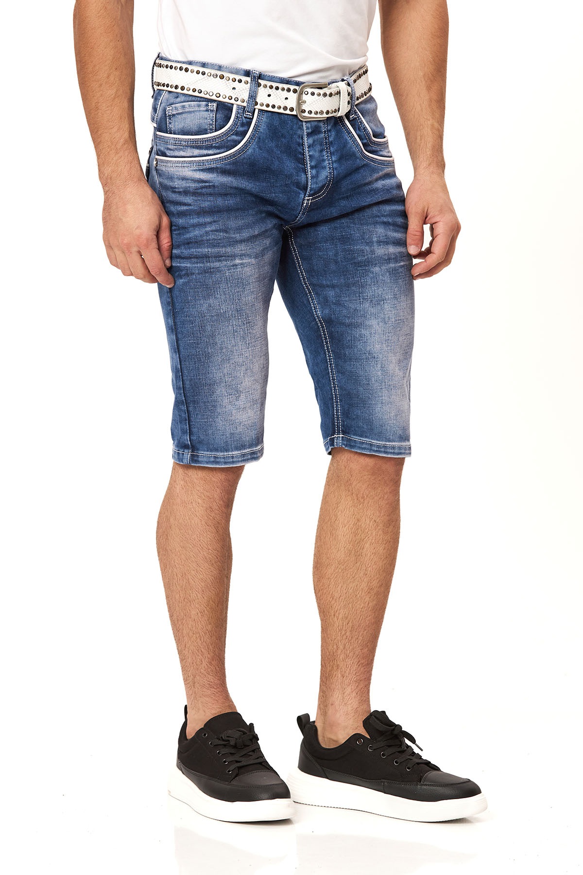 Cipo & Baxx Bermuda en jean Baumwolle, regular fit