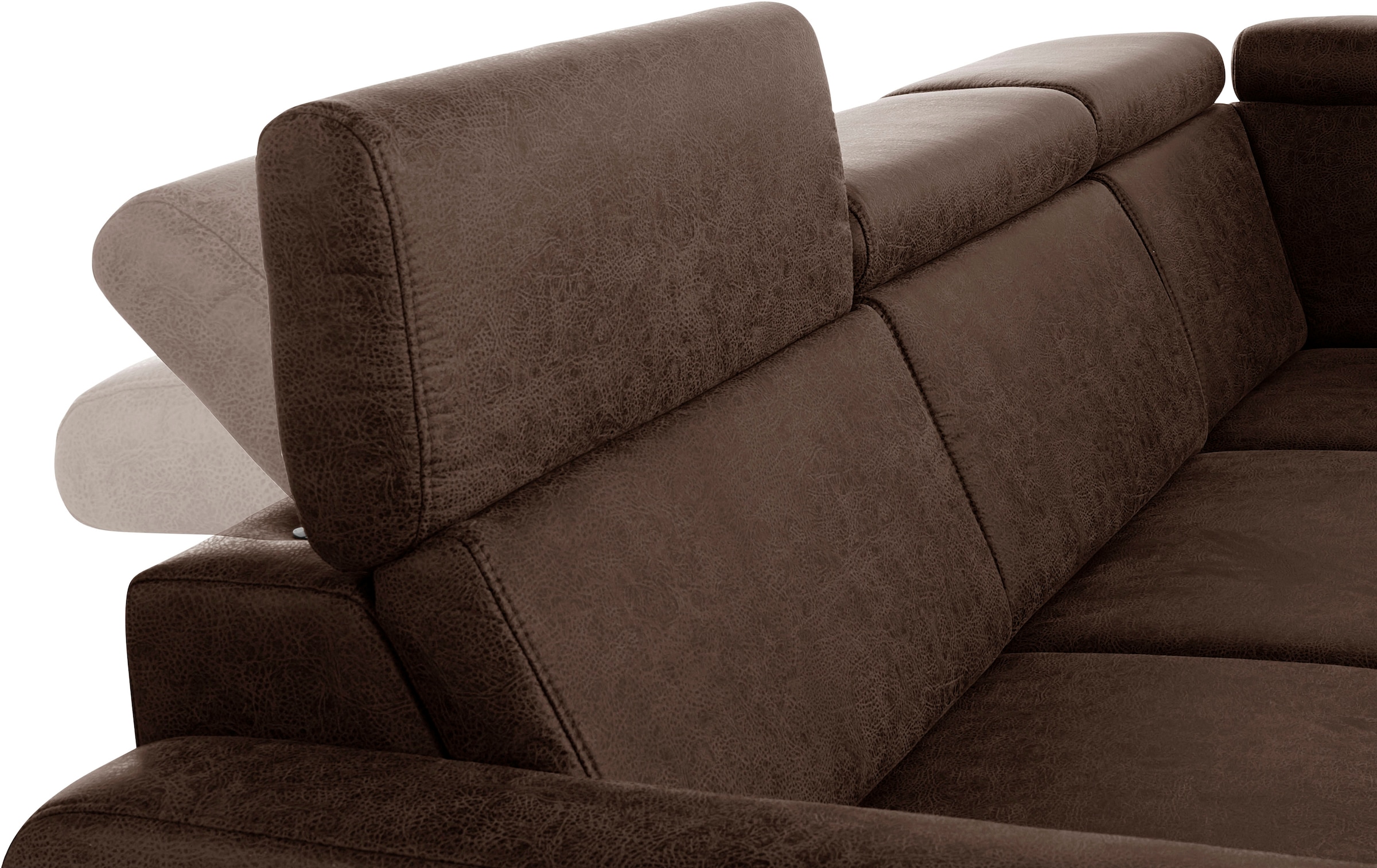 sit&more Canapé d'angle »Bologna L-Form« Kopfteilverstellung, wahlweise mit Bettfunktion und Schubkasten