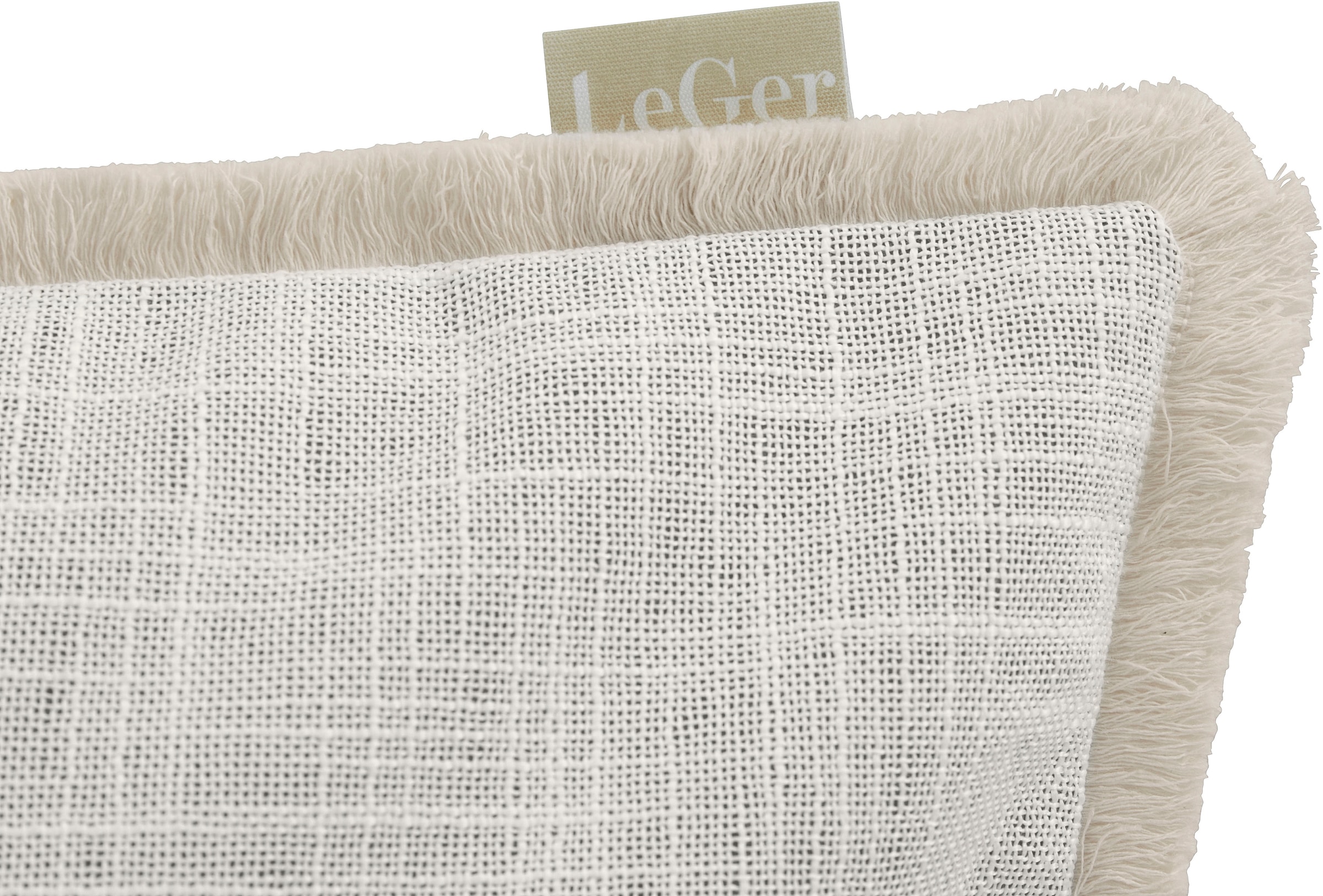 LeGer Home by Lena Gercke Dekokissen »Marusha« Leinenoptik, 50x50 Dekokissen, Fransen, modern, ohne Füllung, 1Stk.