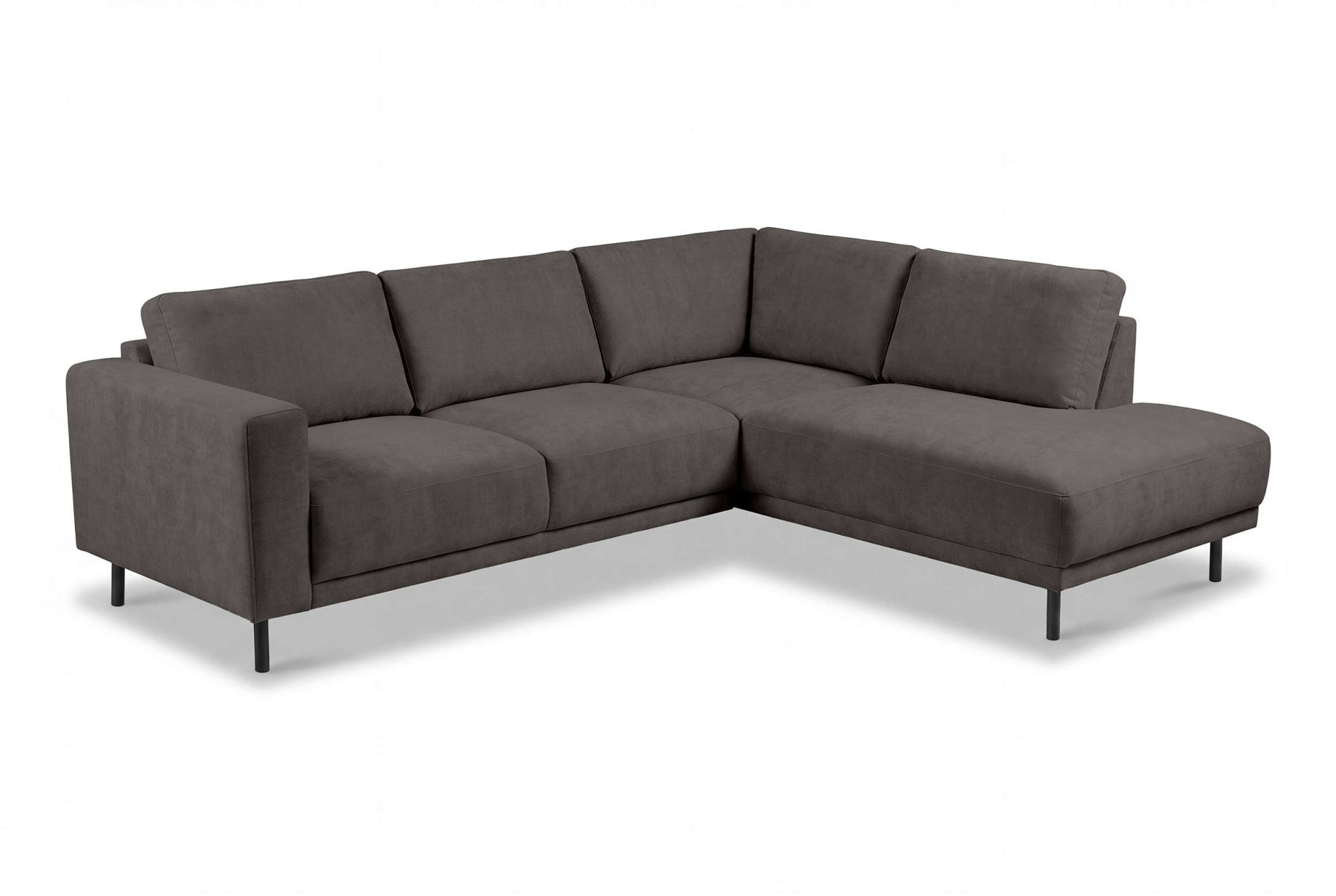 GOODproduct Canapé d'angle »Sveeva, L-Form, B.240 cm, schwarze Metallfüsse« langlebiger Strukturstoff, mit Wellenunterfederung, viele Farben