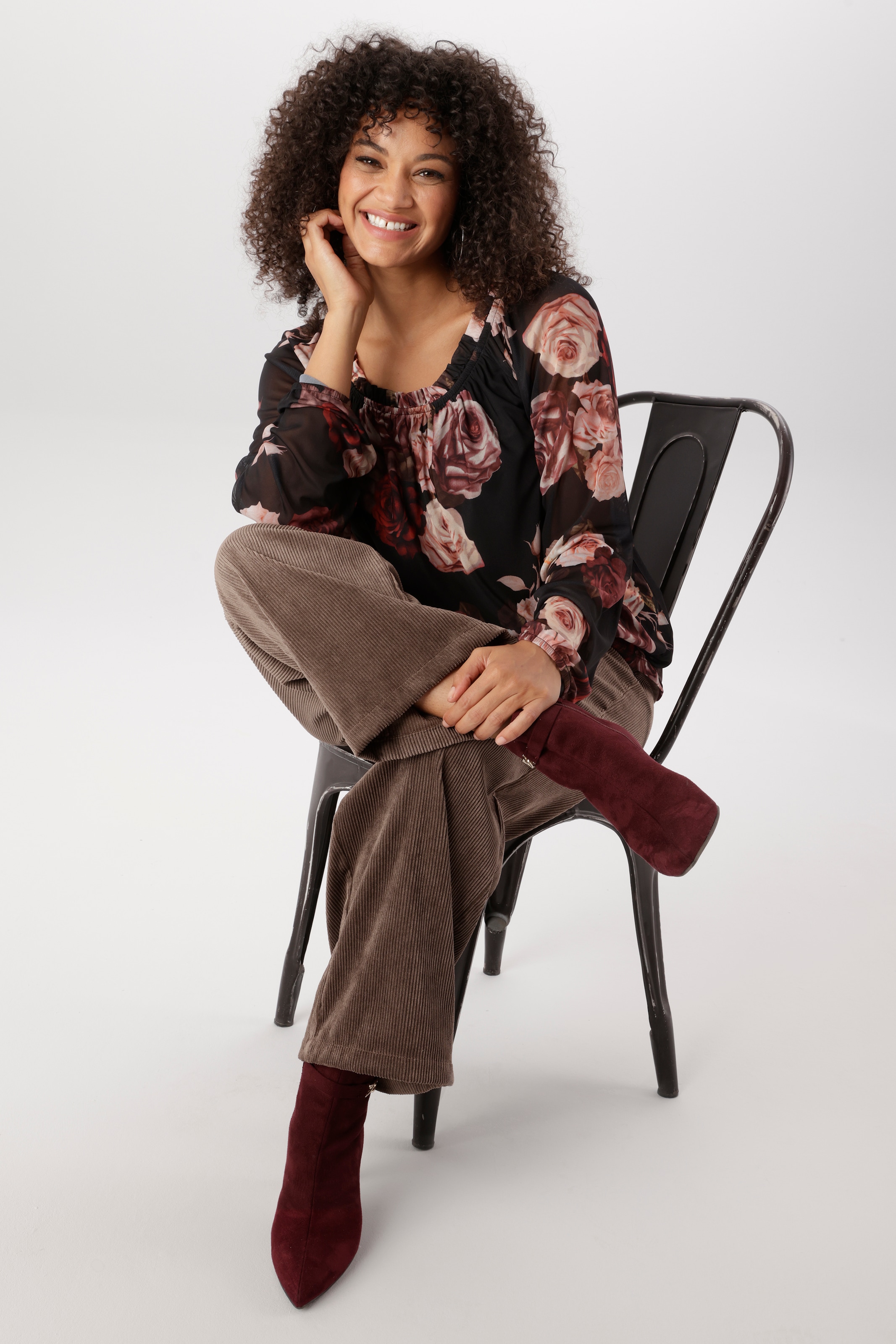 Aniston PLUS Pantalon en velours côtelé  avec jambe large tendance - NOUVELLE COLLECTION