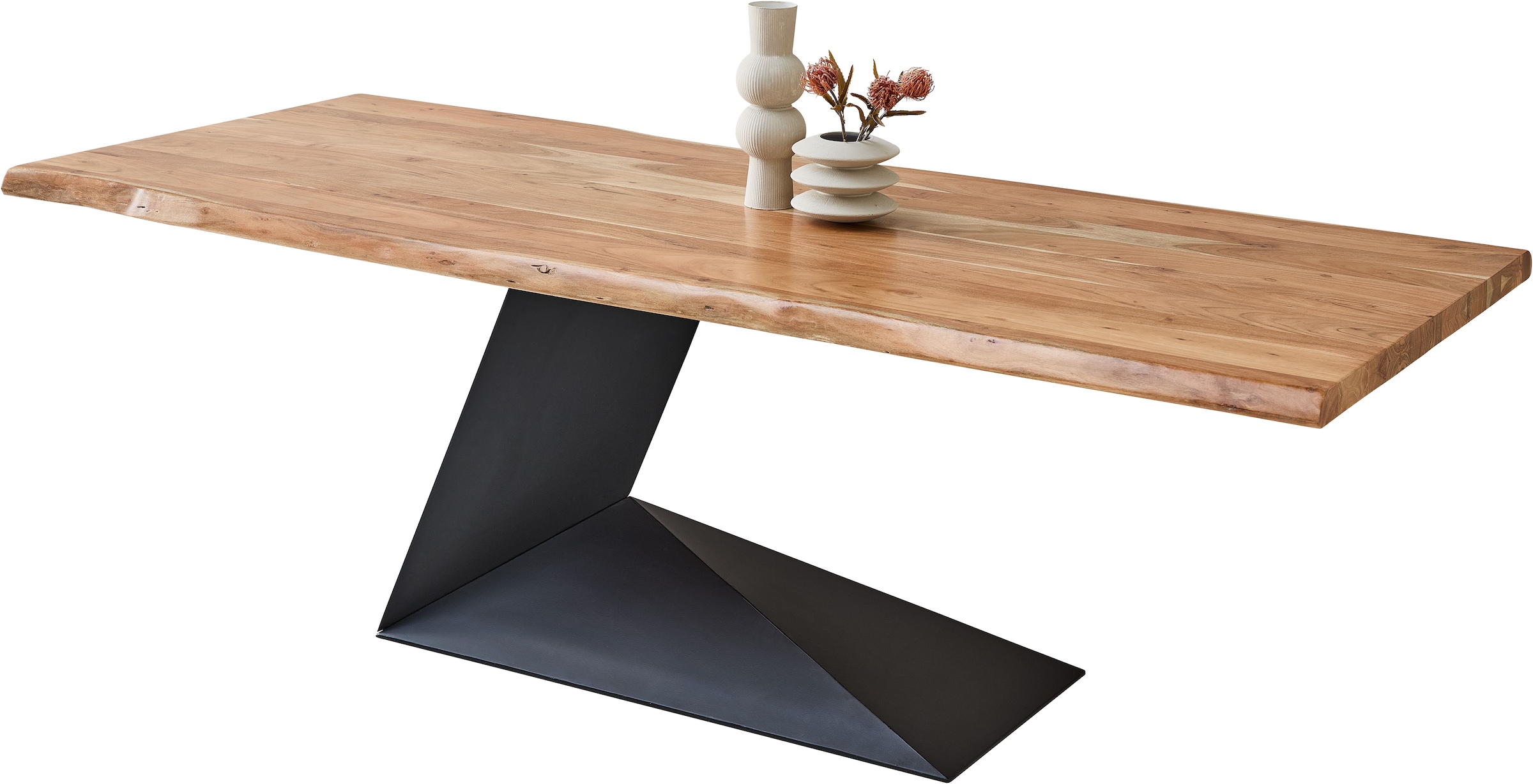 Stolkom Table de salle à manger »Alan Esszimmertisch Massivholz, wahlweise in 240 oder 200 cm breite« Akazie Massivholz, Flächenbelastung des Tisches ca. 90 kg
