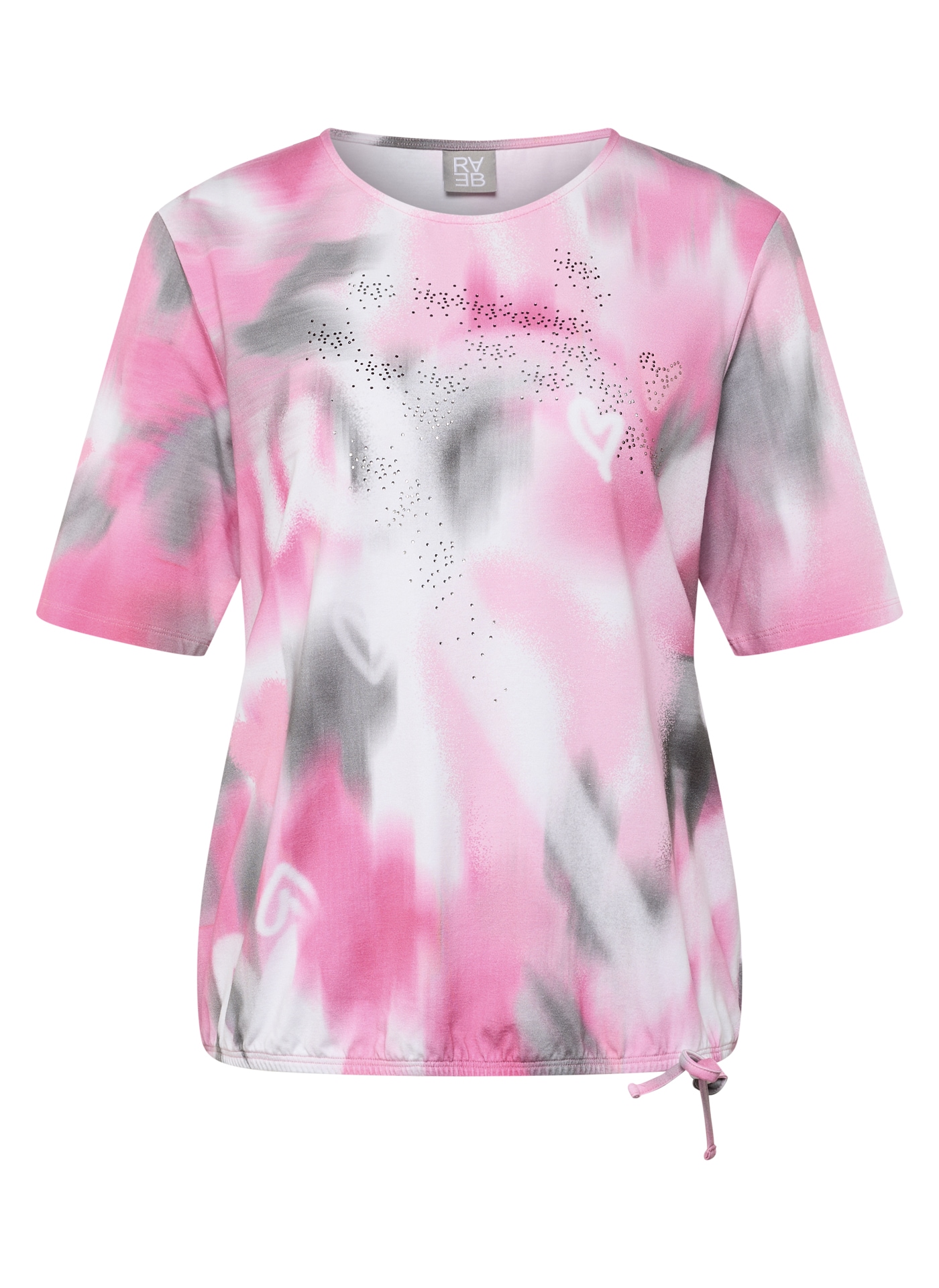 Rabe T-Shirt mit grafischem Muster und Glitzersteinen