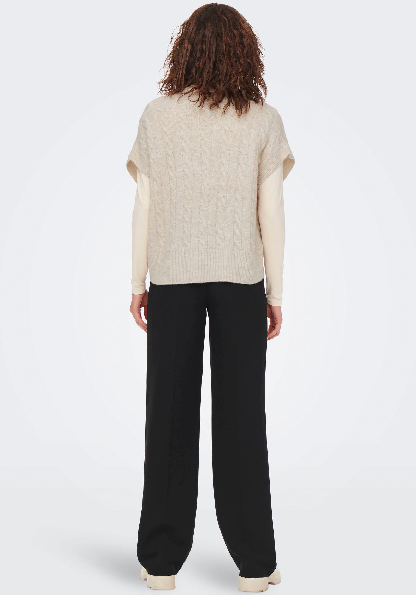 ONLY Pull à manches courtes »ONLMELODY VEST KNT« mélange de matériaux, coupe régulière