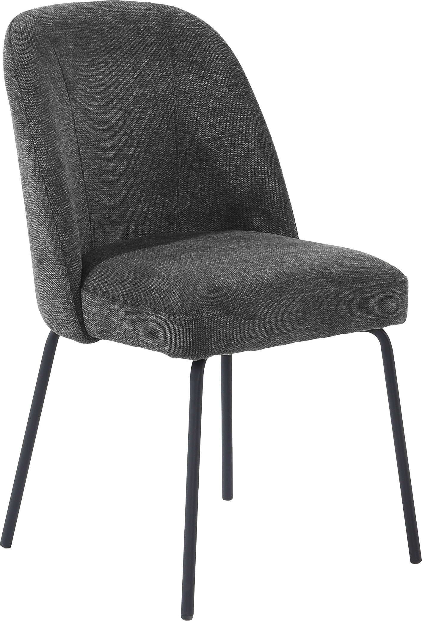 Jockenhöfer Gruppe Ensemble de bancs d'angle »Melvin (Set, 4-tlg. Tisch, Bank und 2 Stühle), Taschenfederkern« Ensemble,  Table (120x75cm) noire, banc et chaises anthracite ou beige
