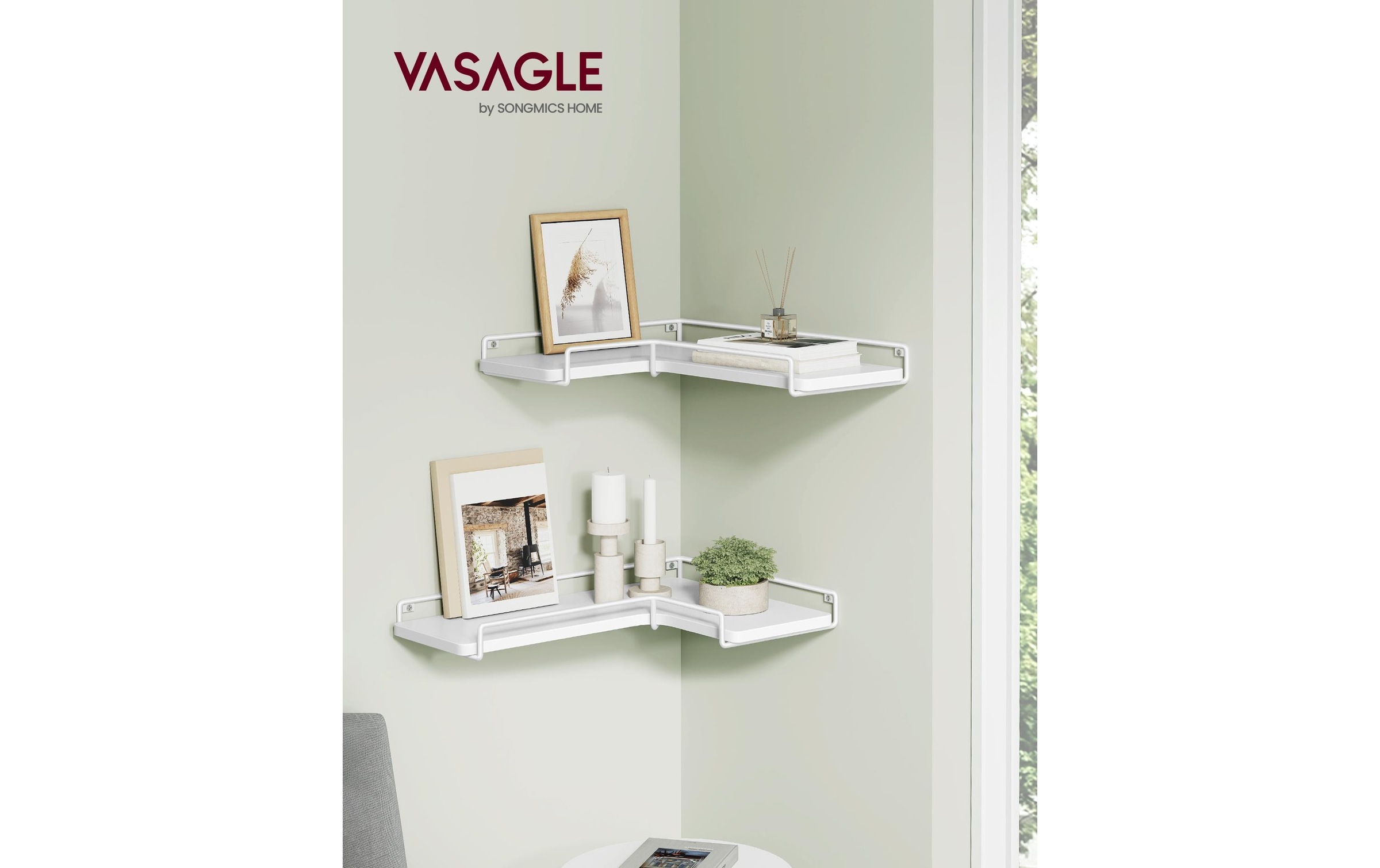 VASAGLE Eckregal »2er-Set 0,4 x 29 x 4 cm«