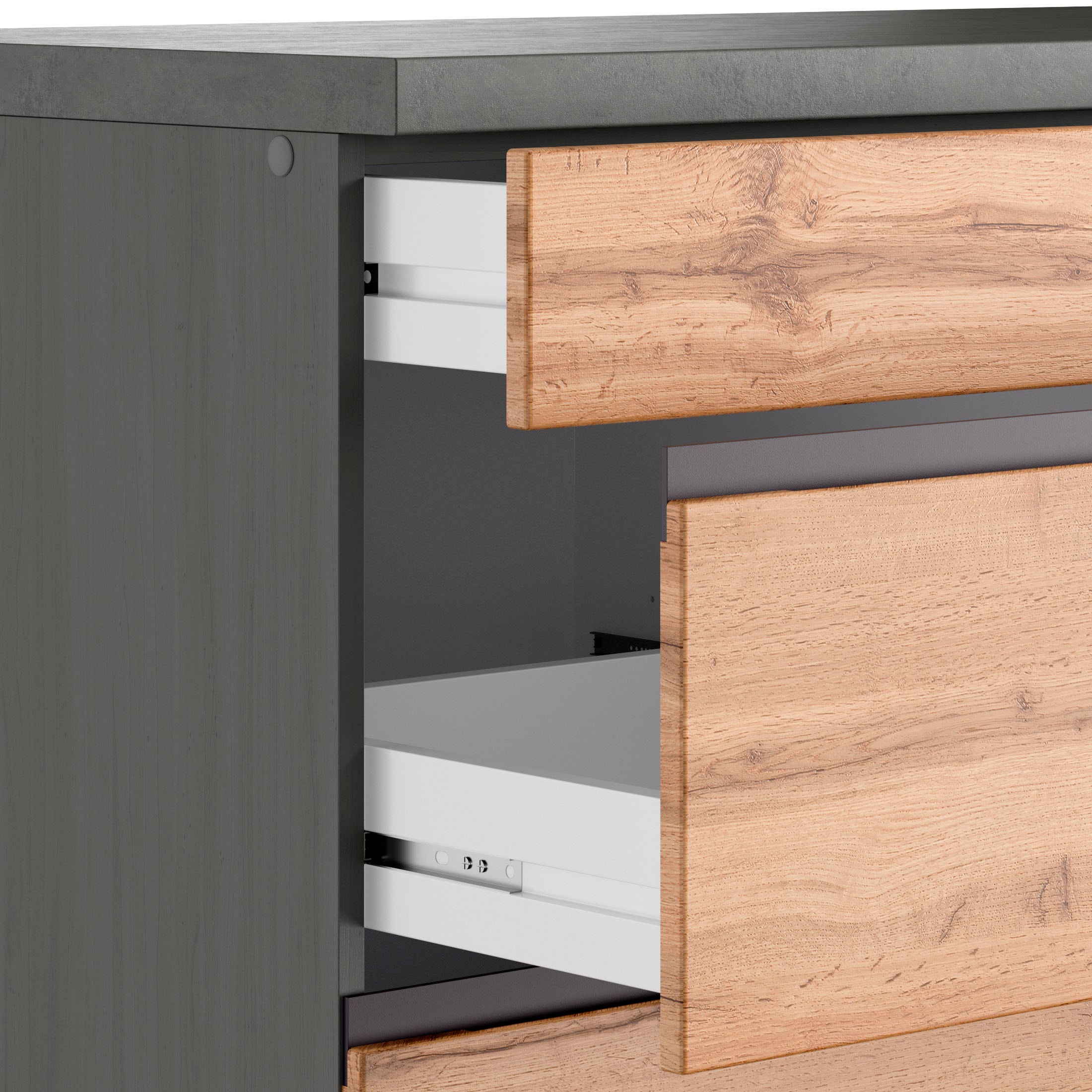 KOCHSTATION Winkelküche »KS-Riesa« Stellbreite 490/153 cm, ohne E-Geräte
