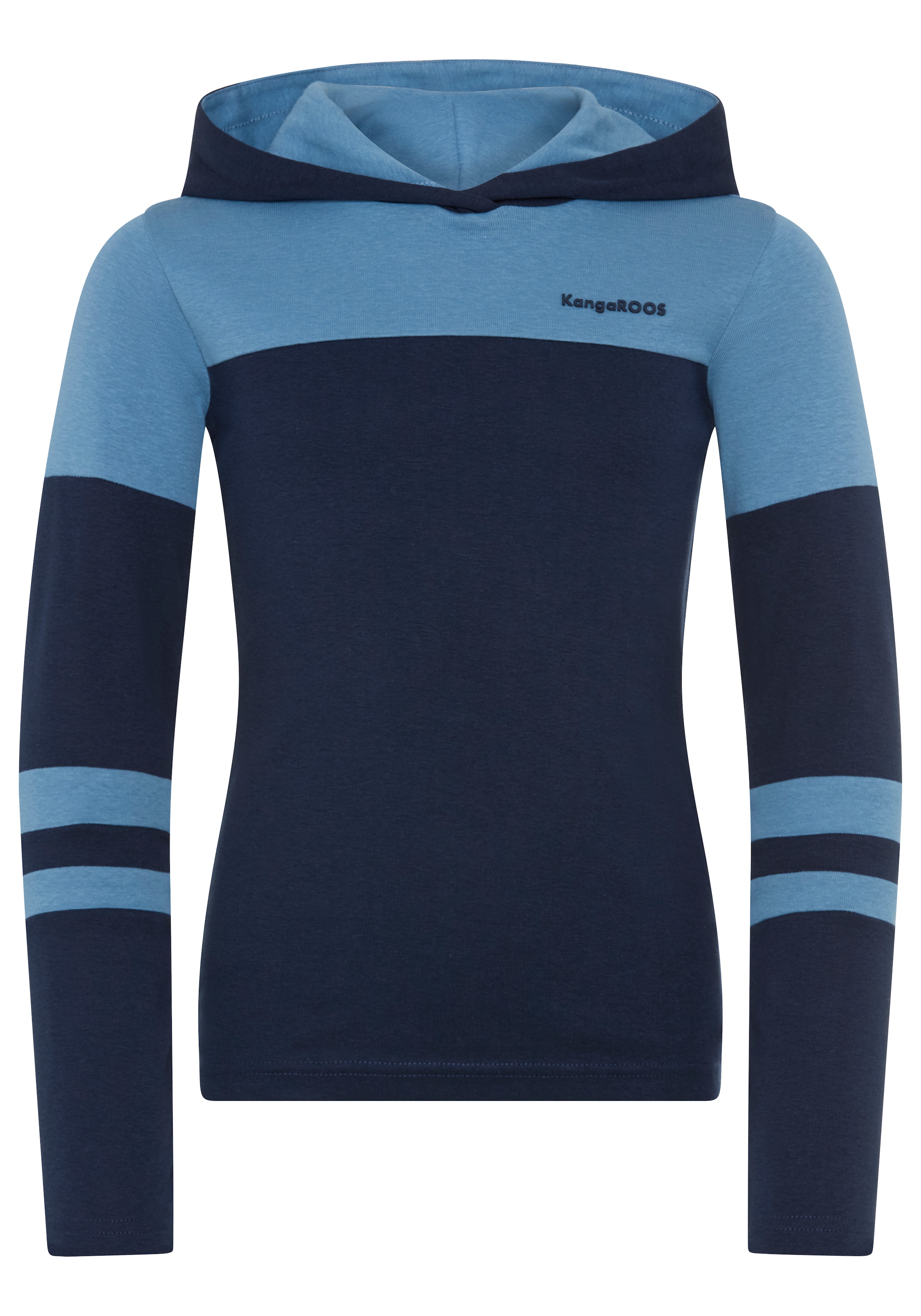 KangaROOS T-shirt à manches longues »KangaROOS Kapuzenshirt in colorblocking Design« T-shirt color block à la coupe ajustée, broderie logo