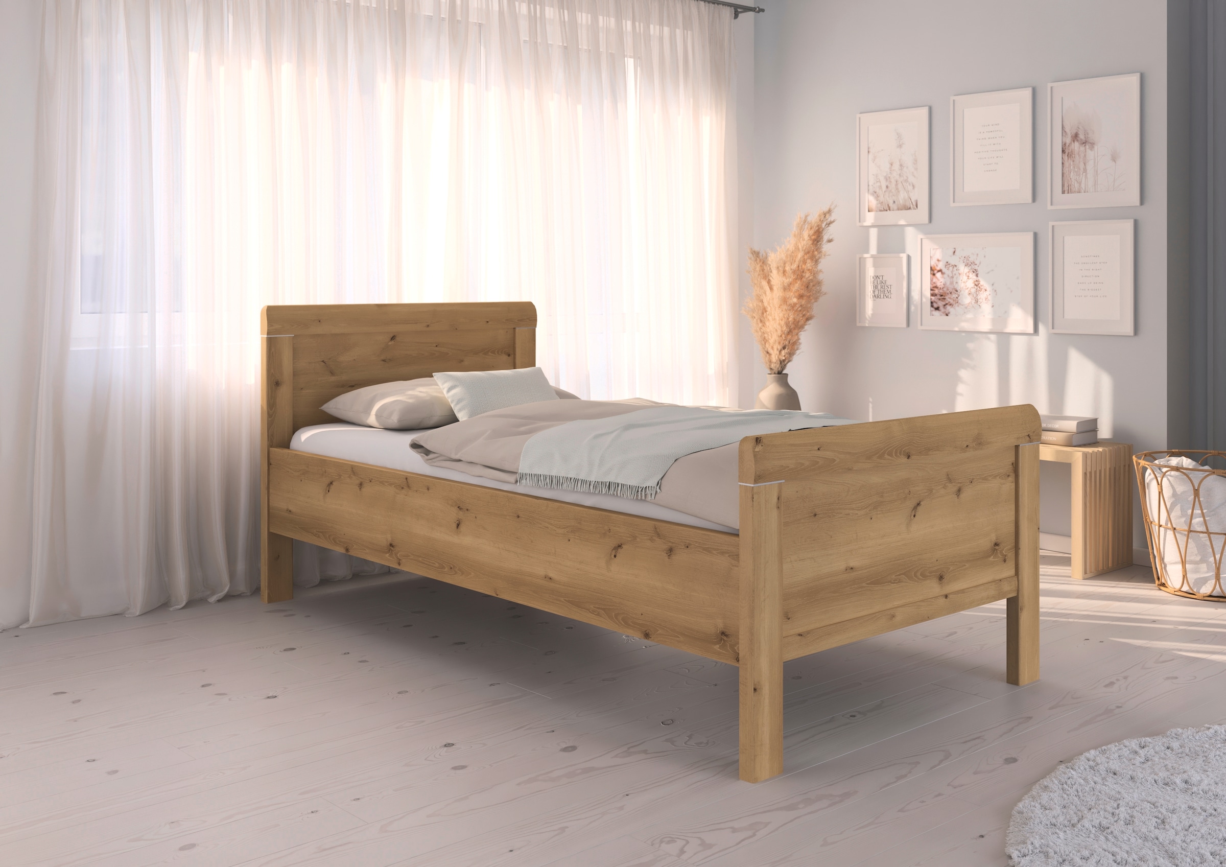 rauch Lit »Bett Einzelbett Stollenbett EVELYN« à hauteur confortable en panneau de bois dans un style élégant MADE IN GERMANY