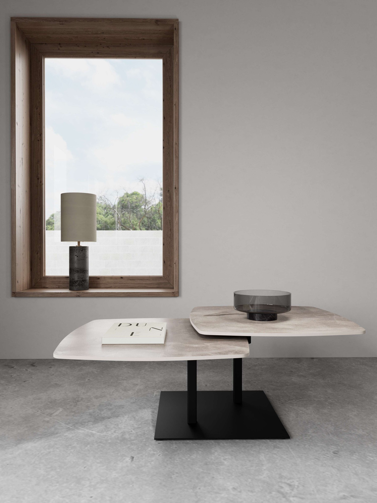 ACTONA GROUP Table basse »Carballo« table, grise, rotation,122x70x40cm