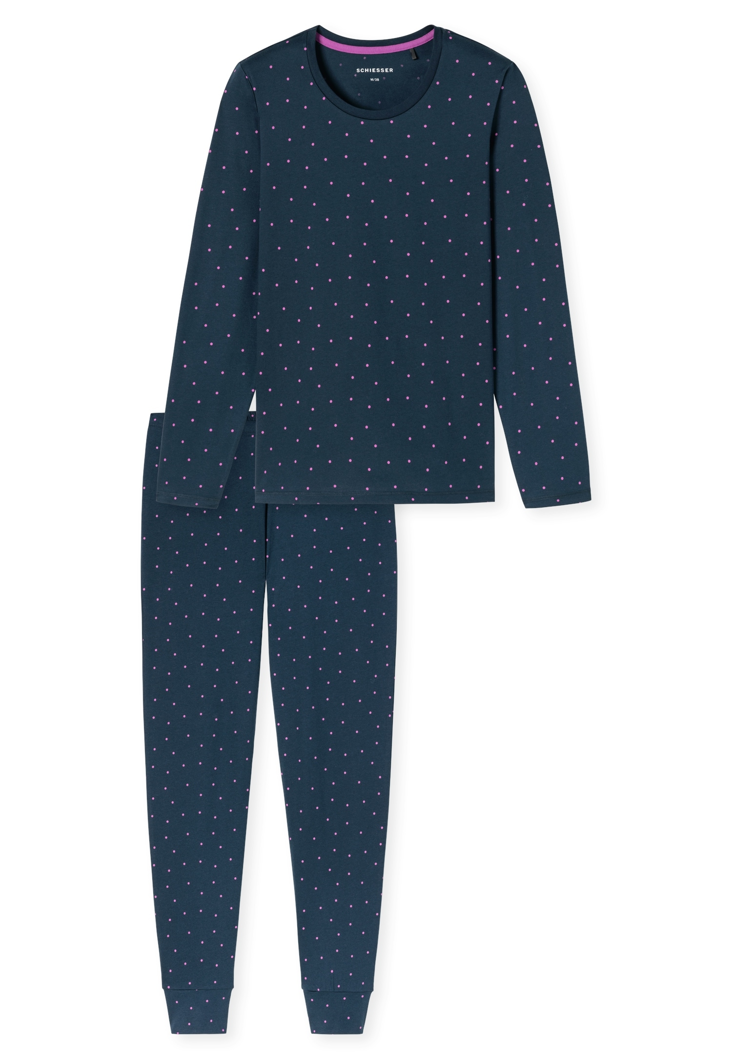 Schiesser Schlafanzug »Casual Essentials« 2tlg., 2 mit eingefasster, runder Halsausschnitt