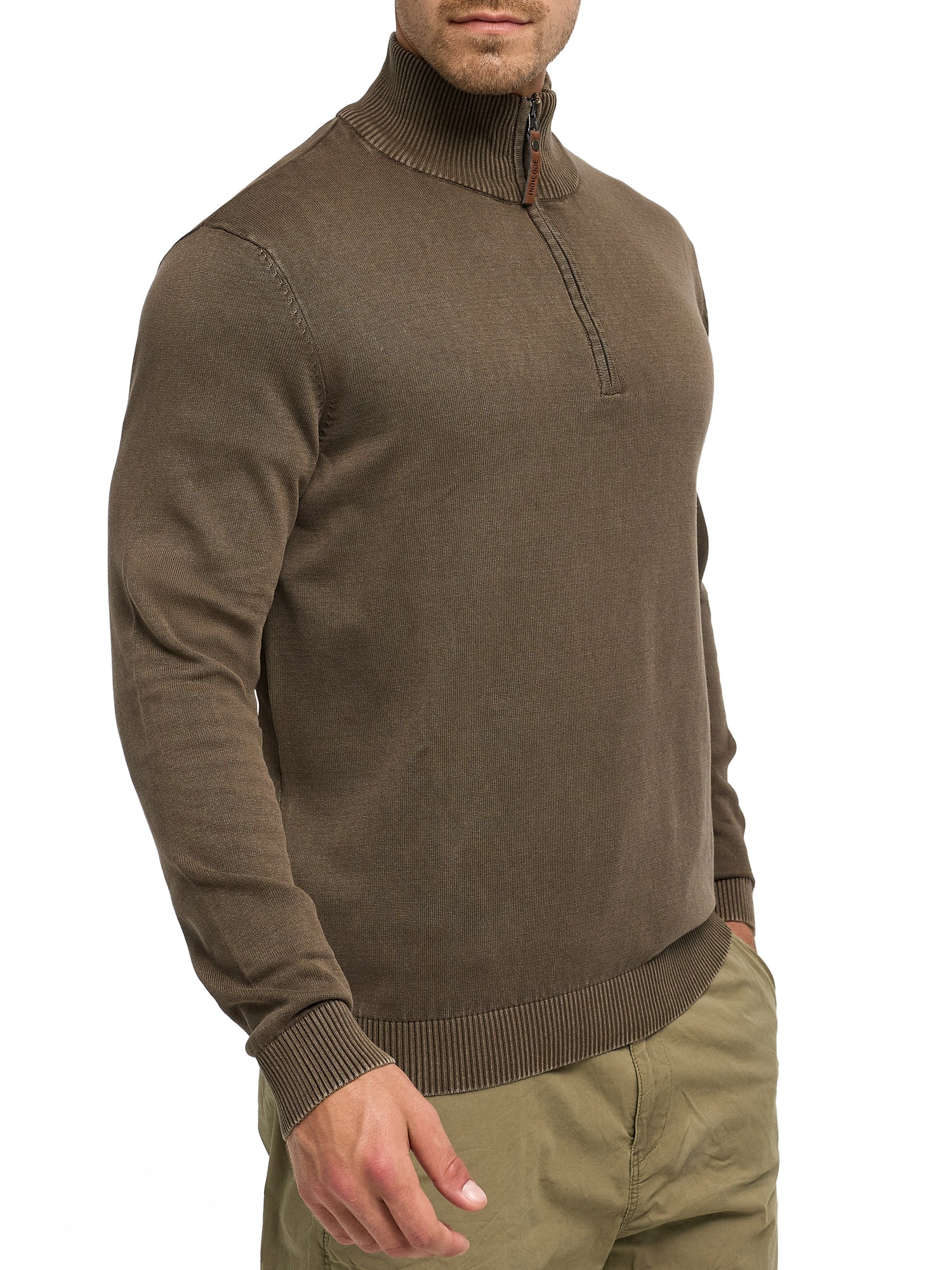 Indicode Troyer »INArkmill ½ zip« coton, coupe régulière
