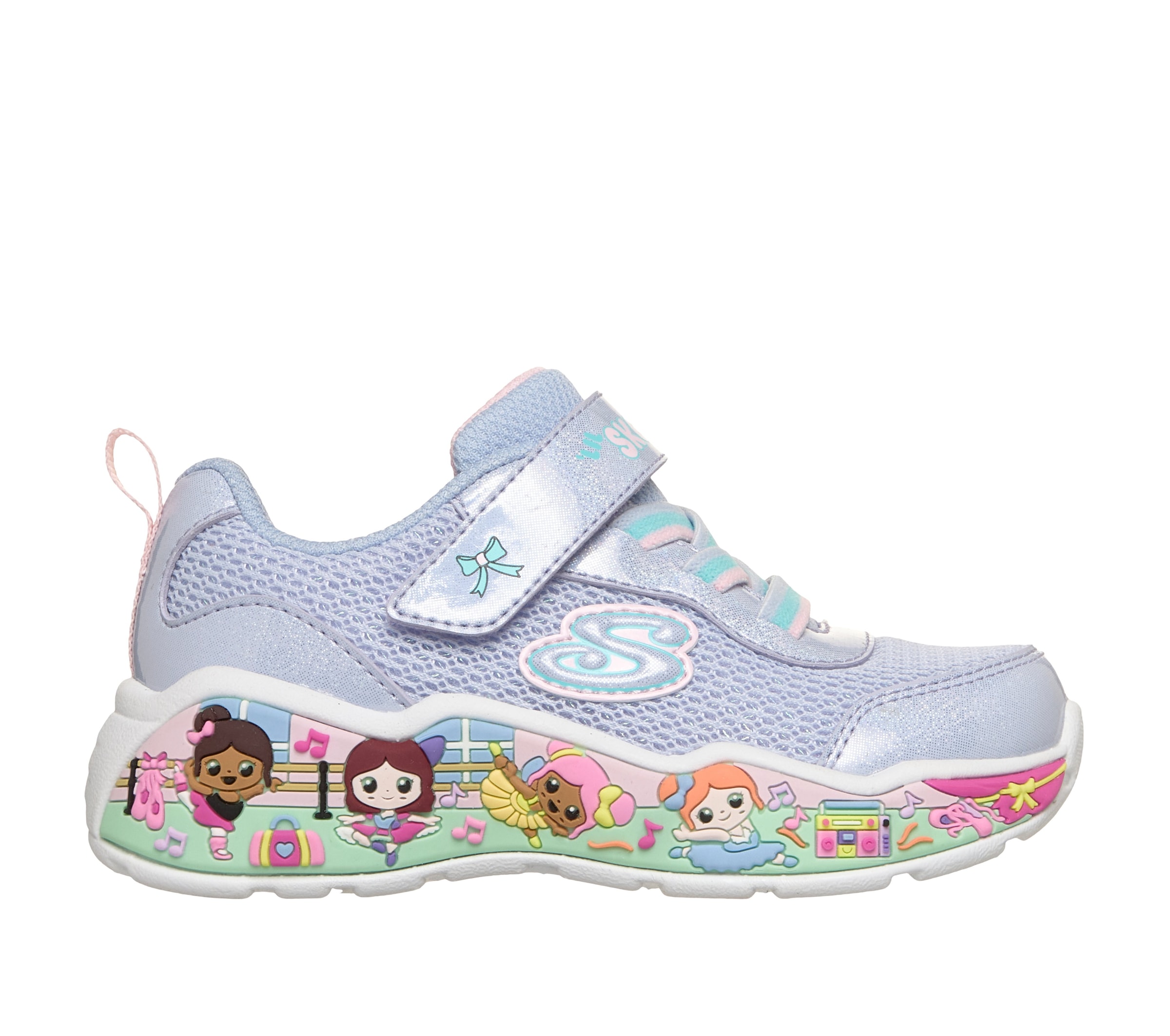 Skechers Lauflernschuh »PLAY SCENE-FUN SQUAD«  Sneaker mit bunten Motiven verziert, Grössenschablone zum Download